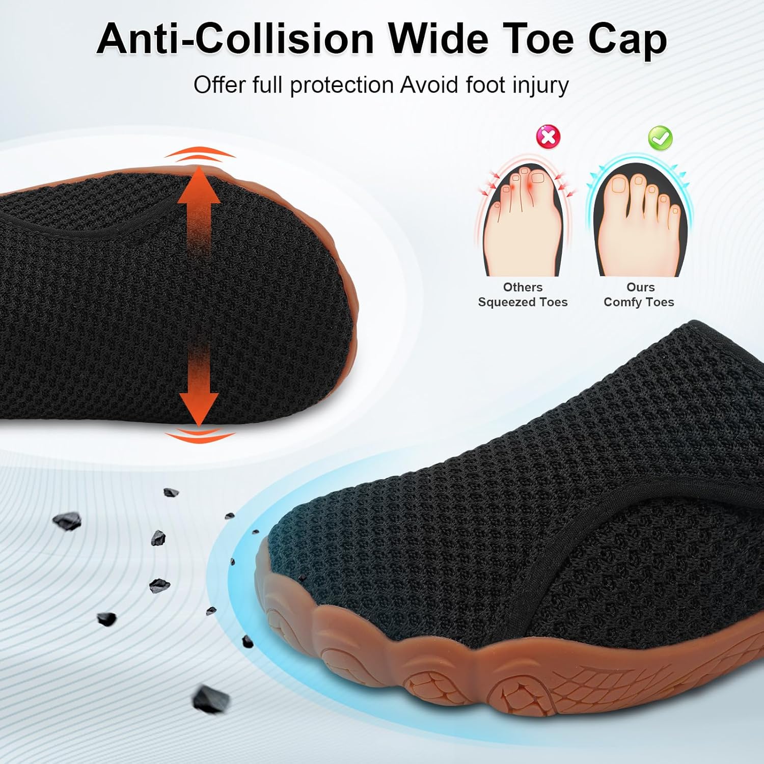 Scurtain Barefoot Walking Shoes for Women Men Adjustable Wide Diabetic Neuropathy Shoe Breathable Zero Drop Minimalist Sneakers Comfortable Slip on Beach Hiking Shoes - Image 3