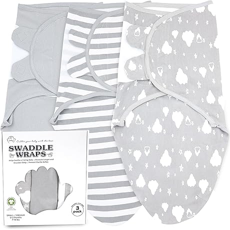 3-Pack Baby Swaddle Blanket Wrap Set For 0-3 Months Newborn Baby