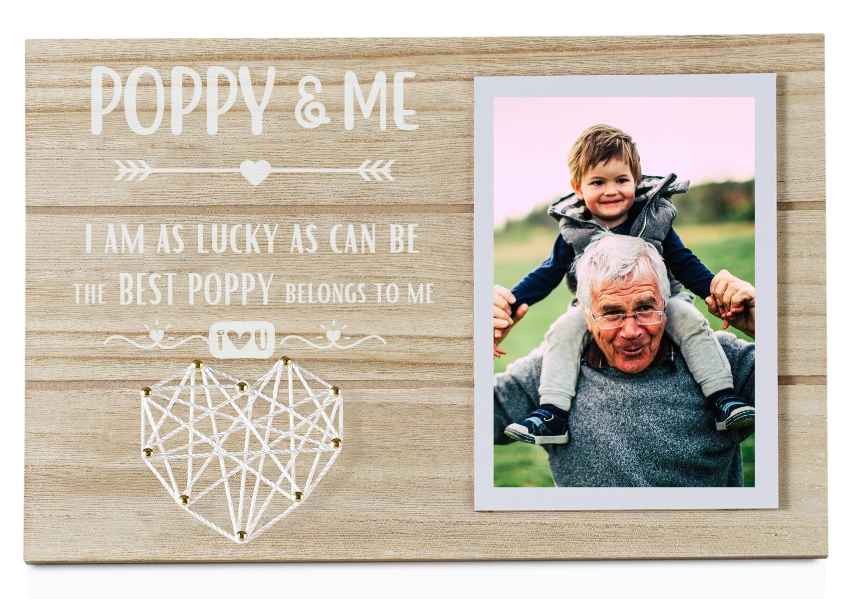 InnoBeta Poppy Gifts from Grandkids, Grandchildren, Grandpa Picture Frame, Present for Birthday, Christmas, Father's Day - for 4" x 6" Photos - POPPY & ME