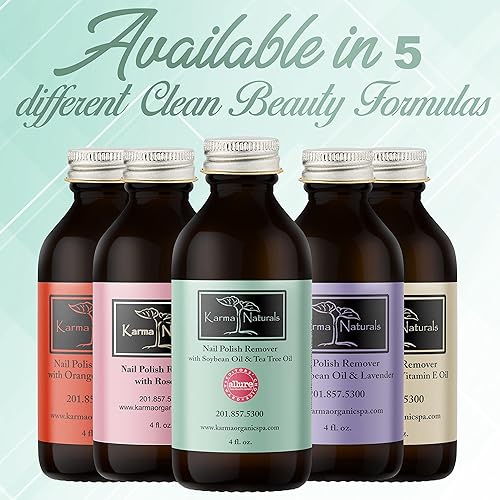 Miniatura 7 de Karma Organic Paquete de removedor de esmalte de uñas y capa superior base, fórmula a base de aceite de árbol de té natural (4 onzas líquidas) capa