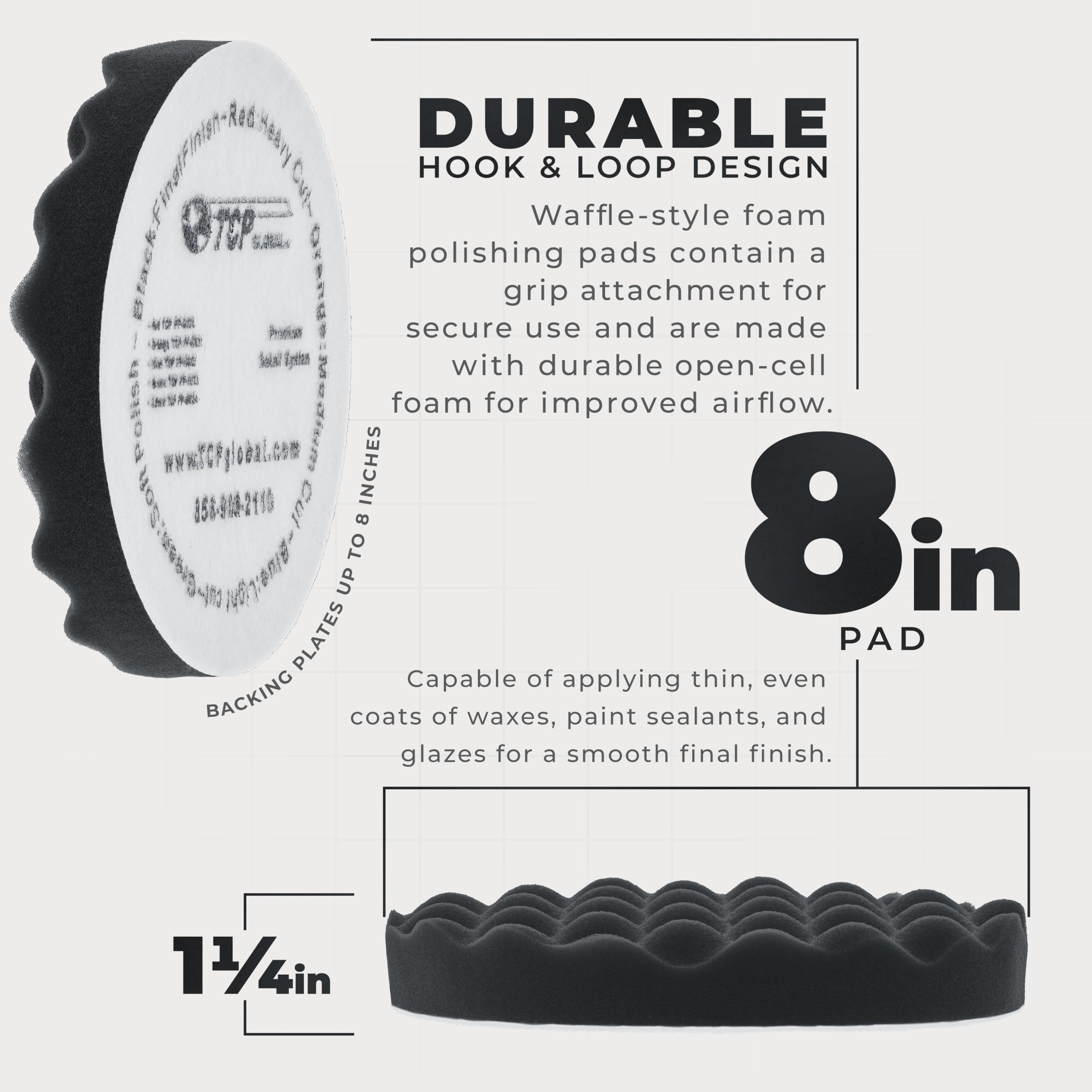 20 cm czarny wafel bardzo cienka piankowa podkładka wykończeniowa Final Buff Polish Wax - haczyk i pętelka