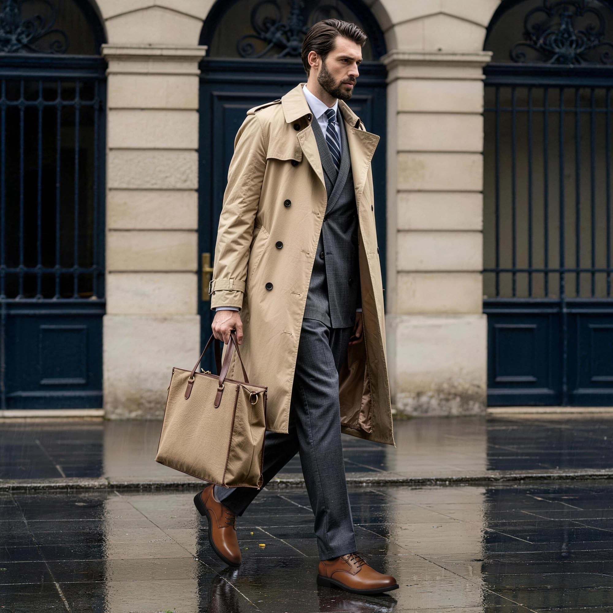 Bruno Marc Zapatos Oxford antideslizantes para hombre, zapatos de vestir formales clásicos con cordones con suela de goma antideslizante para negocios, oficina y boda
