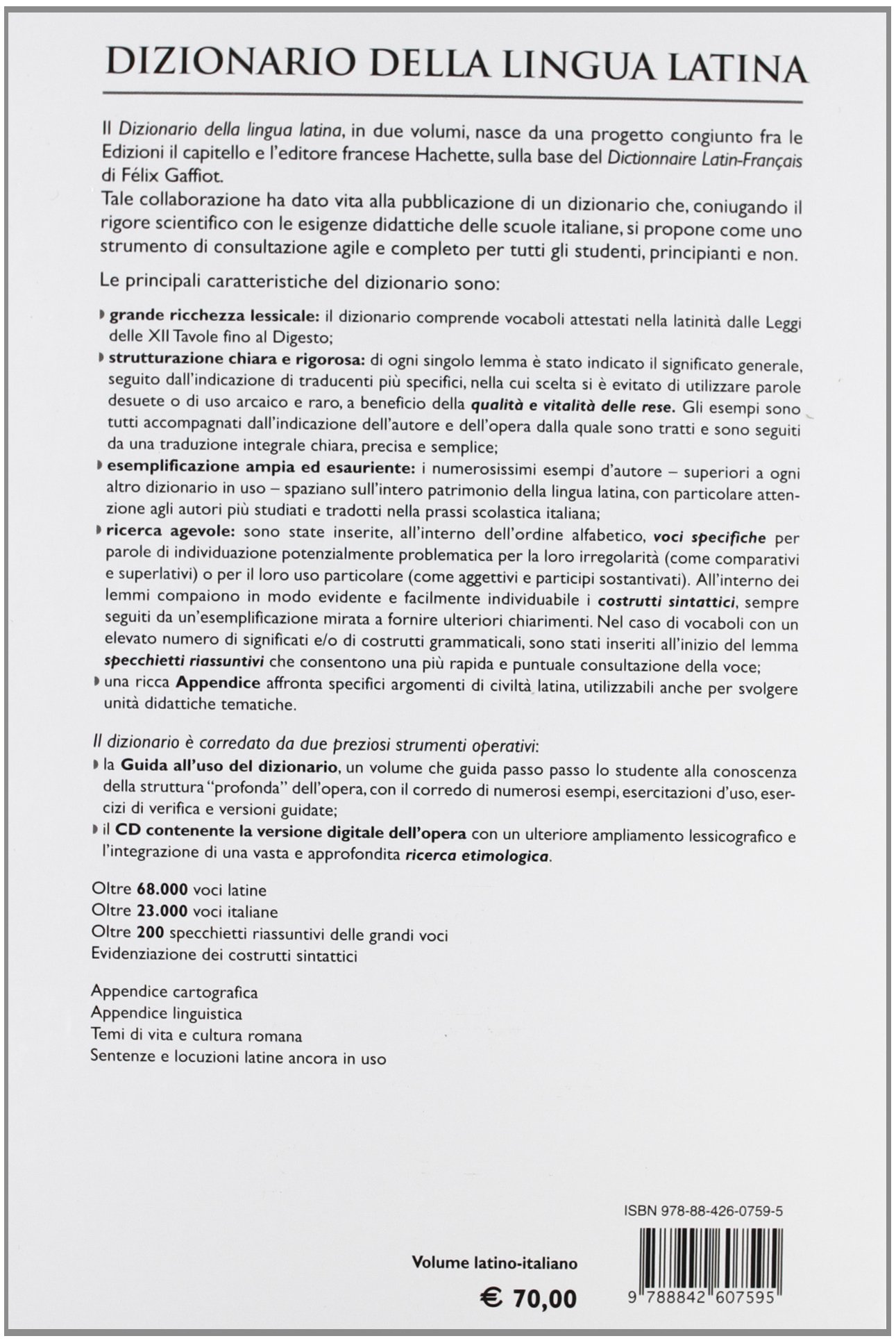 Dizionario della lingua latina. Con CD-ROM