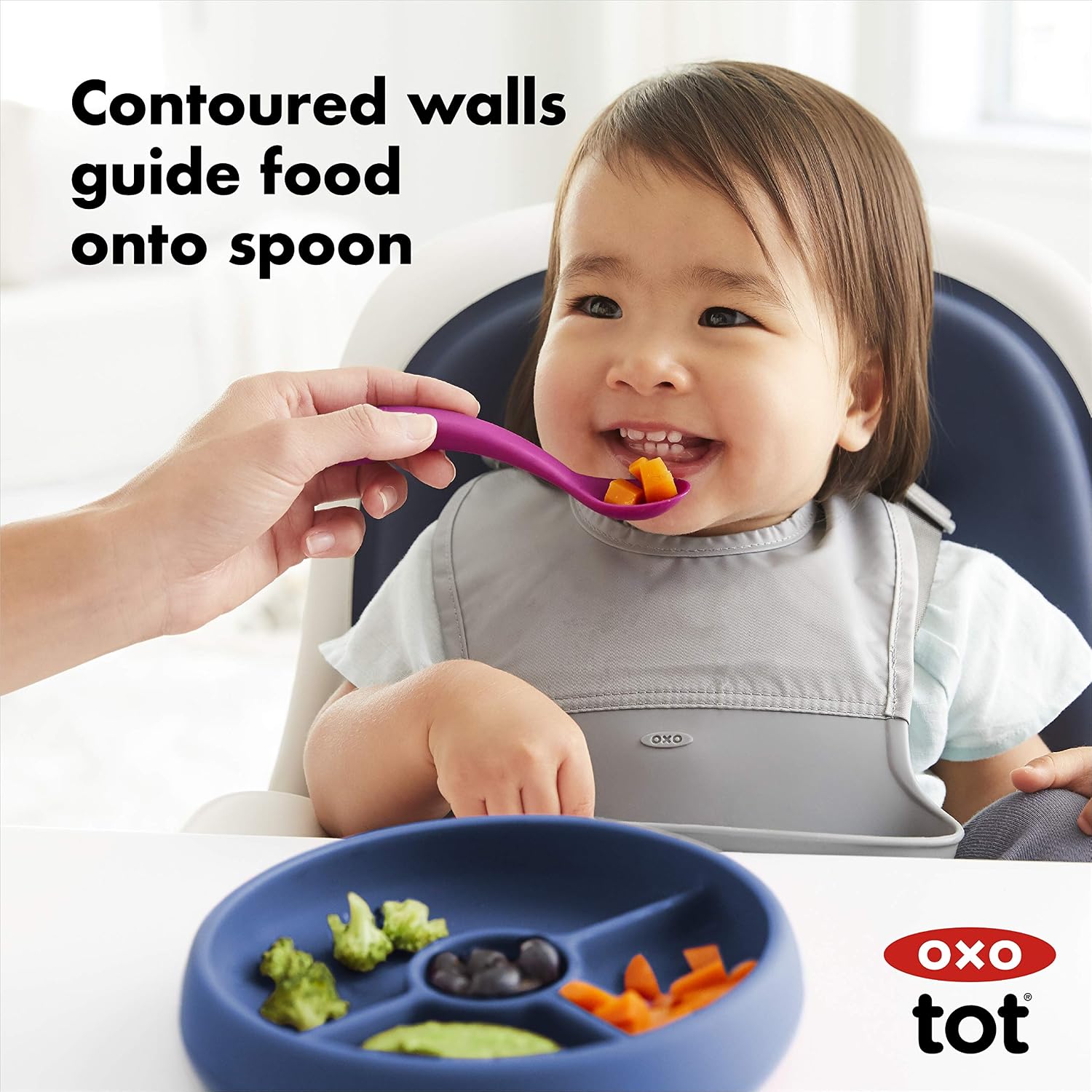 OXO Tot Silicone Divided Plate Navy