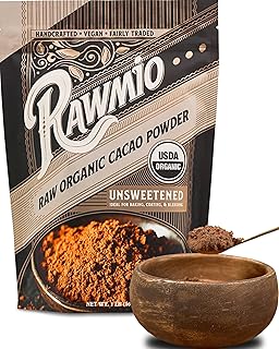 Rawmio Raw Organic Cacao Powder - Nutrient-Dense with Dietary Fiber, Iro...