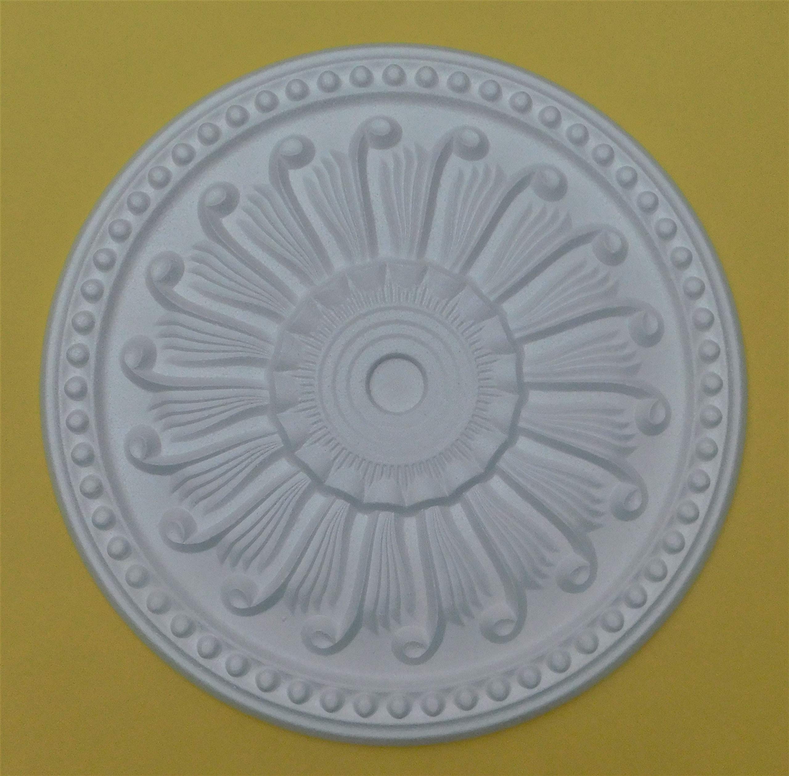 County Decor Ceiling Rose Polystyrene Lightweight - 40cm 'Sundew' Easy Fix