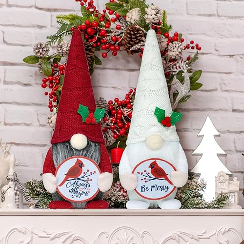 Miniatura 6 de Decoraciones de gnomos cardenales de Navidad para el hogar, cardenales rojos, regalo conmemorativo Tomte Cardenal para mujeres, adornos de Navidad,