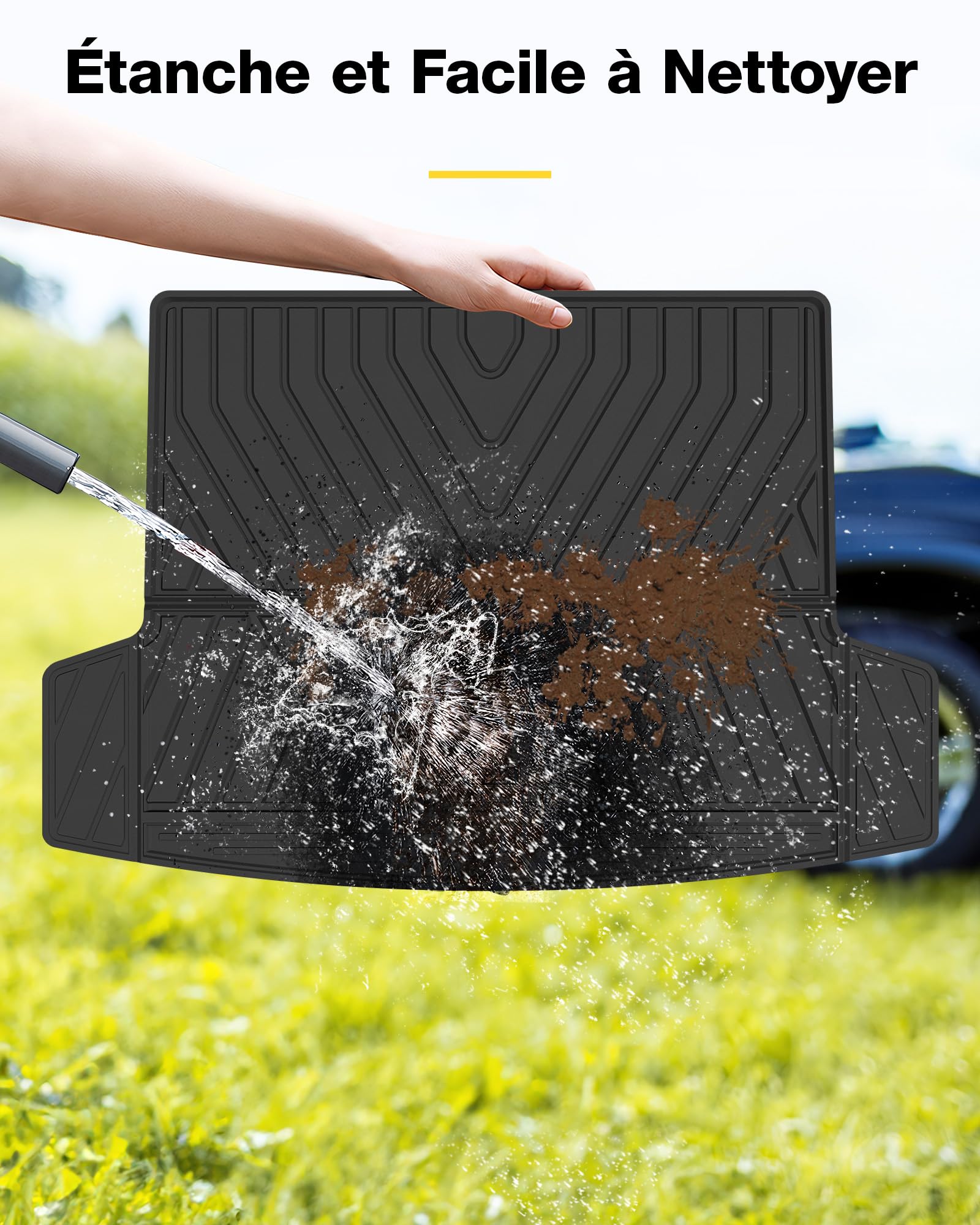 3W Tapis de Coffre pour BMW X1 U11 2023-2026 | Sur Mesure (Non PHEV), Inodore en Thorex™, Protection Coffre pour Chien, Imperméable et Anti-Chocs, Facile à Nettoyer