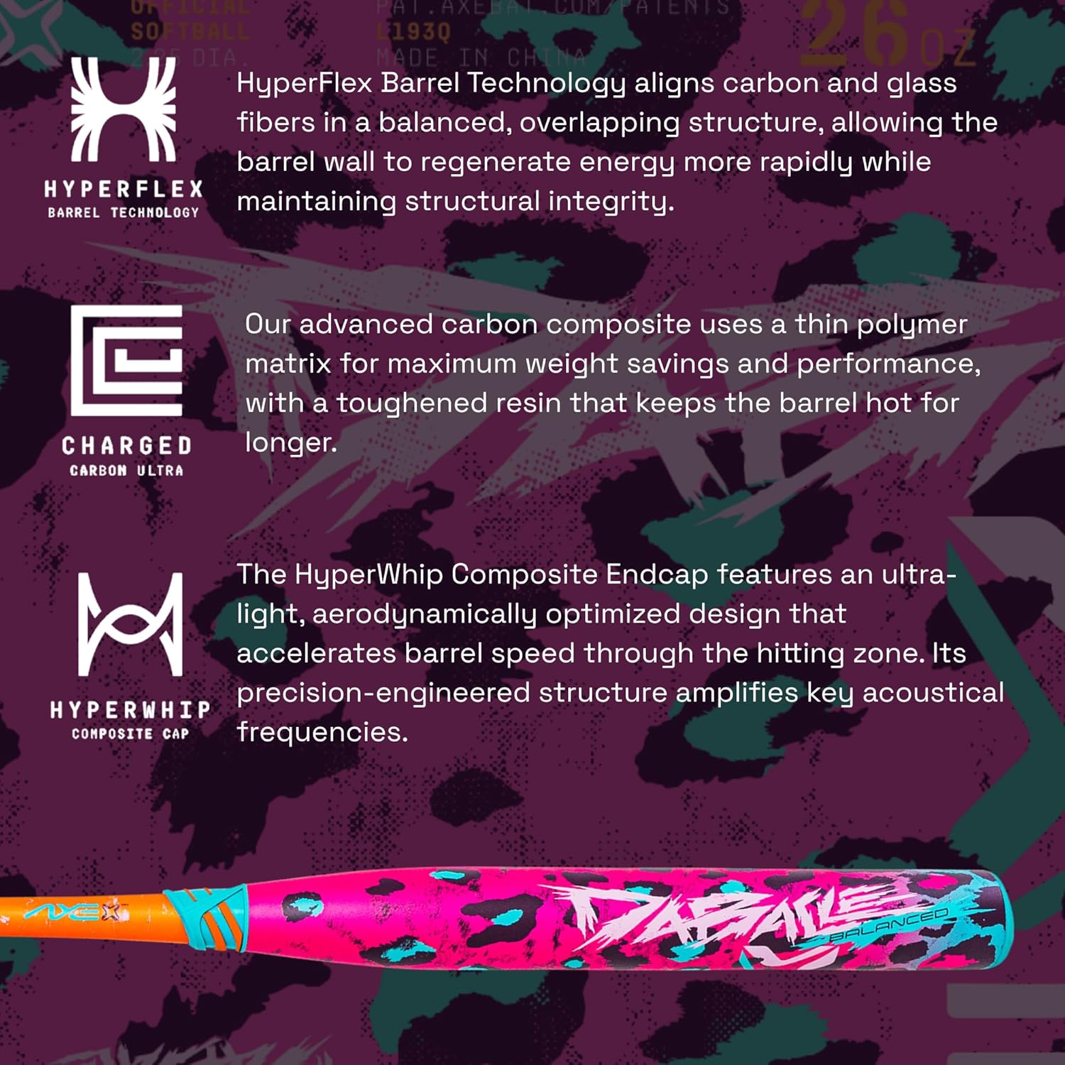 Axe | Debacle | 2-Piece Composite | Dual Stamp (USSSA/USA) Slowpitch Softball Bat | 13" Barrel | Balanced