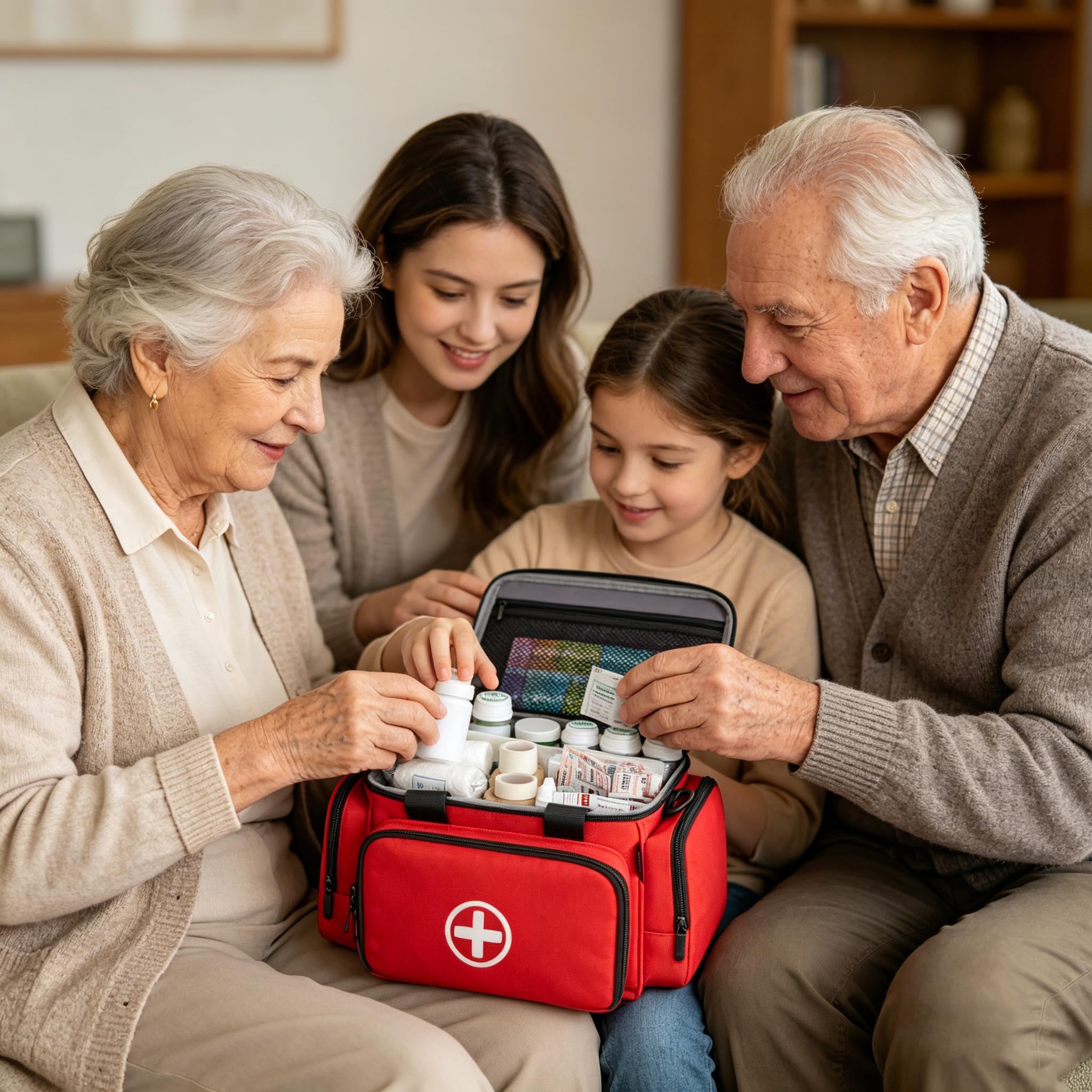 Bolsa de primeros auxilios vacía, profesional, grande, para enfermeras, médico de familia, hogar, viaje o emergencia, rojo