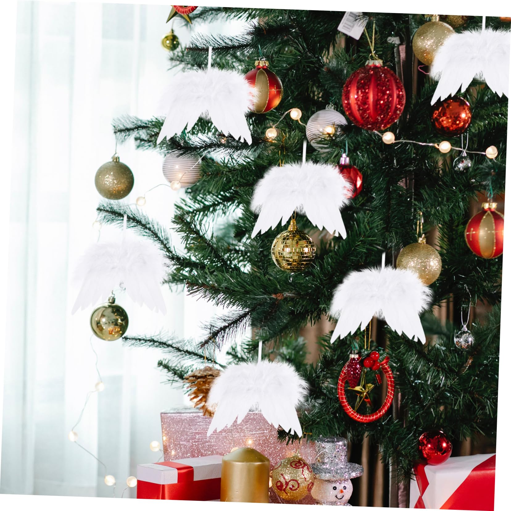 TOPBATHY 3 Juegos Colgante De Alas De Ángel Angeles De Navidad Ángel Adornos De Navidad Christmas Tree Decorations Navideños Colgantes De Alas De Ángel Pluma Uds * 3