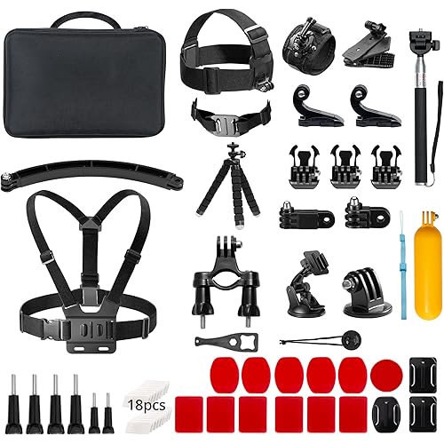 AKASO 60 in 1 Action Camera Accessories Kit Compatible with EK7000/EK7000 Pro/Brave 4/Brave 4 pro/Brave 7 LE/Brave 7/Brave 8/V50X/V50 Pro/V50 Elite/GoPro Hero 11 10 9 8 7/ DJI/Apexcam Action Cameras