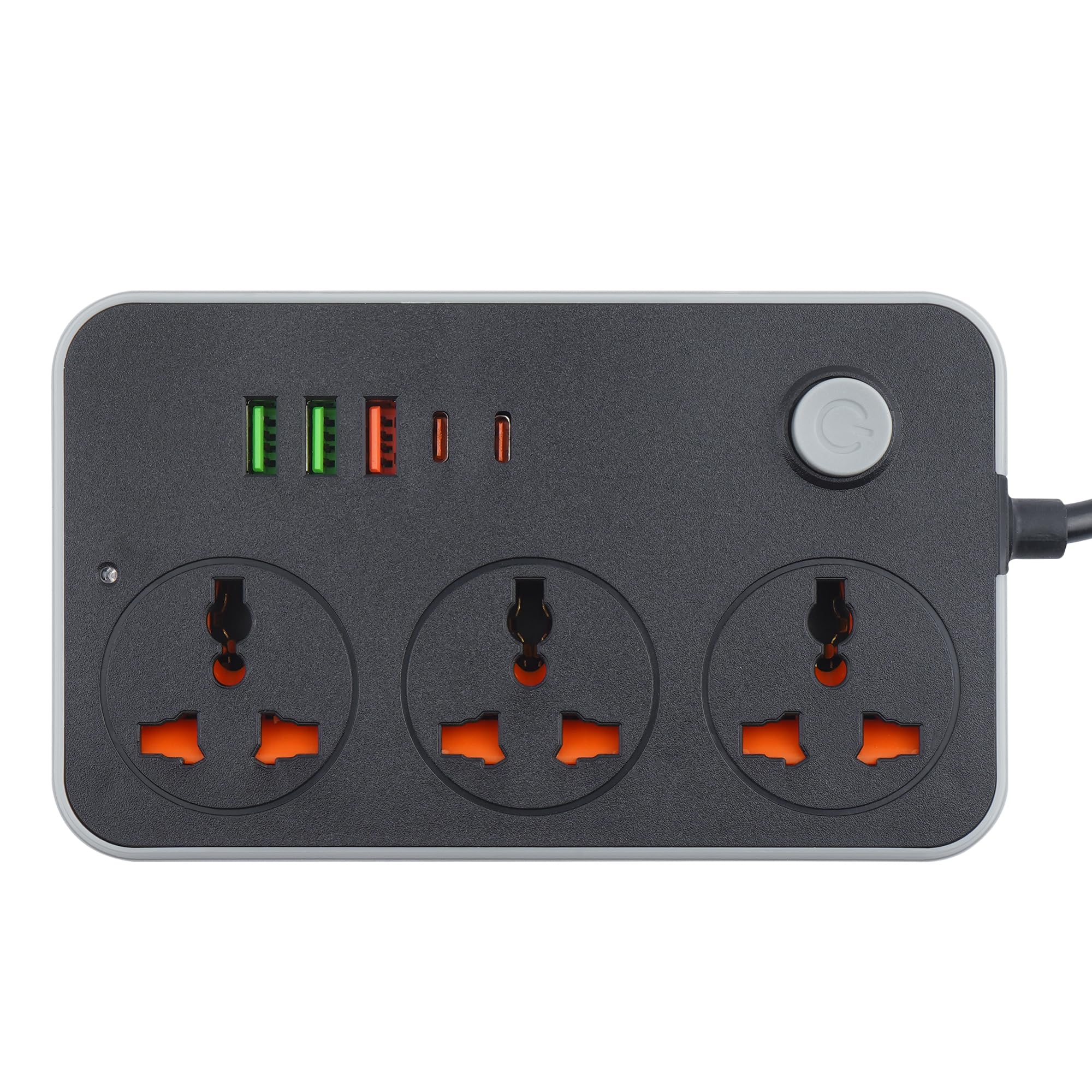 Extension Board 4 Power Sockets Extension Cord with 38W 4 USB Port + 2 Type C Port Fast Charger Fire-Resistant Multiple Plug Socket Universal Extension Box 2 Miter Wire 1 Pcs