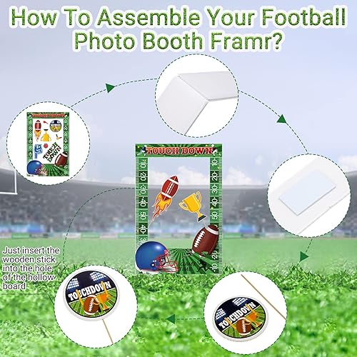 Miniatura 3 de Marco de fotos con temática de fiesta de fútbol accesorios de fútbol kit de accesorios para cabina de fotos temporada de fútbol día de juego