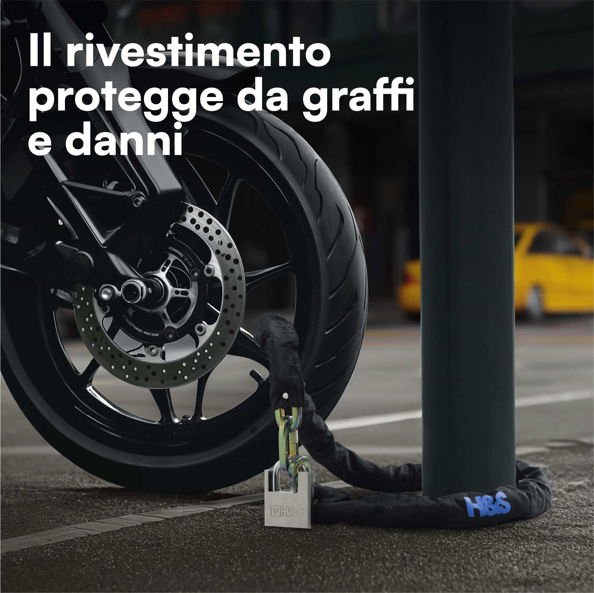 Lucchetto A Catena Antifurto Per Moto E Scooter - Lunghezza 80 Cm, Con Rivestimento Protettivo E 2 Chiavi - 2