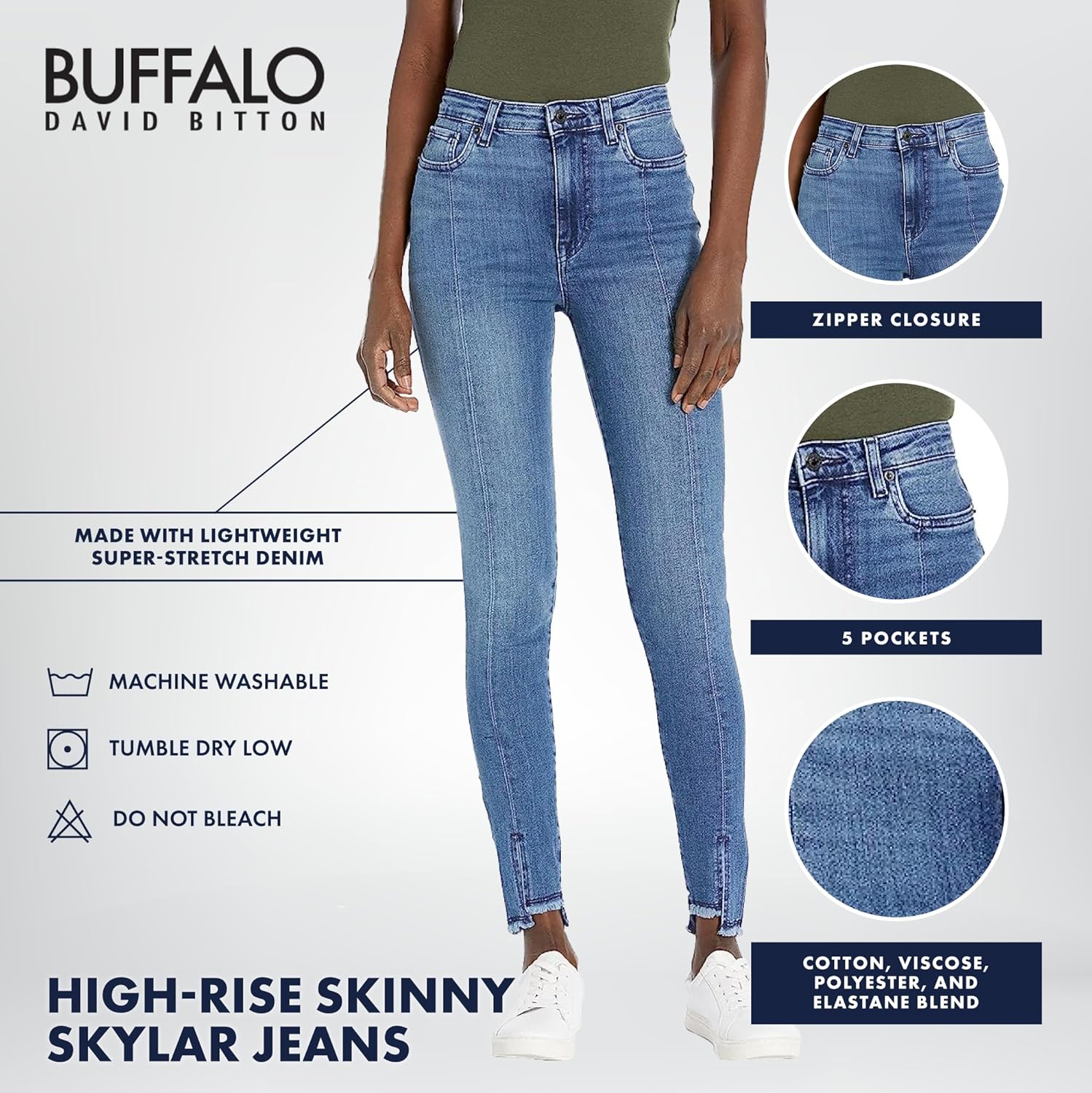Buffalo David Bitton Women's Skylar High Rise Skinny Jeans - Image 4