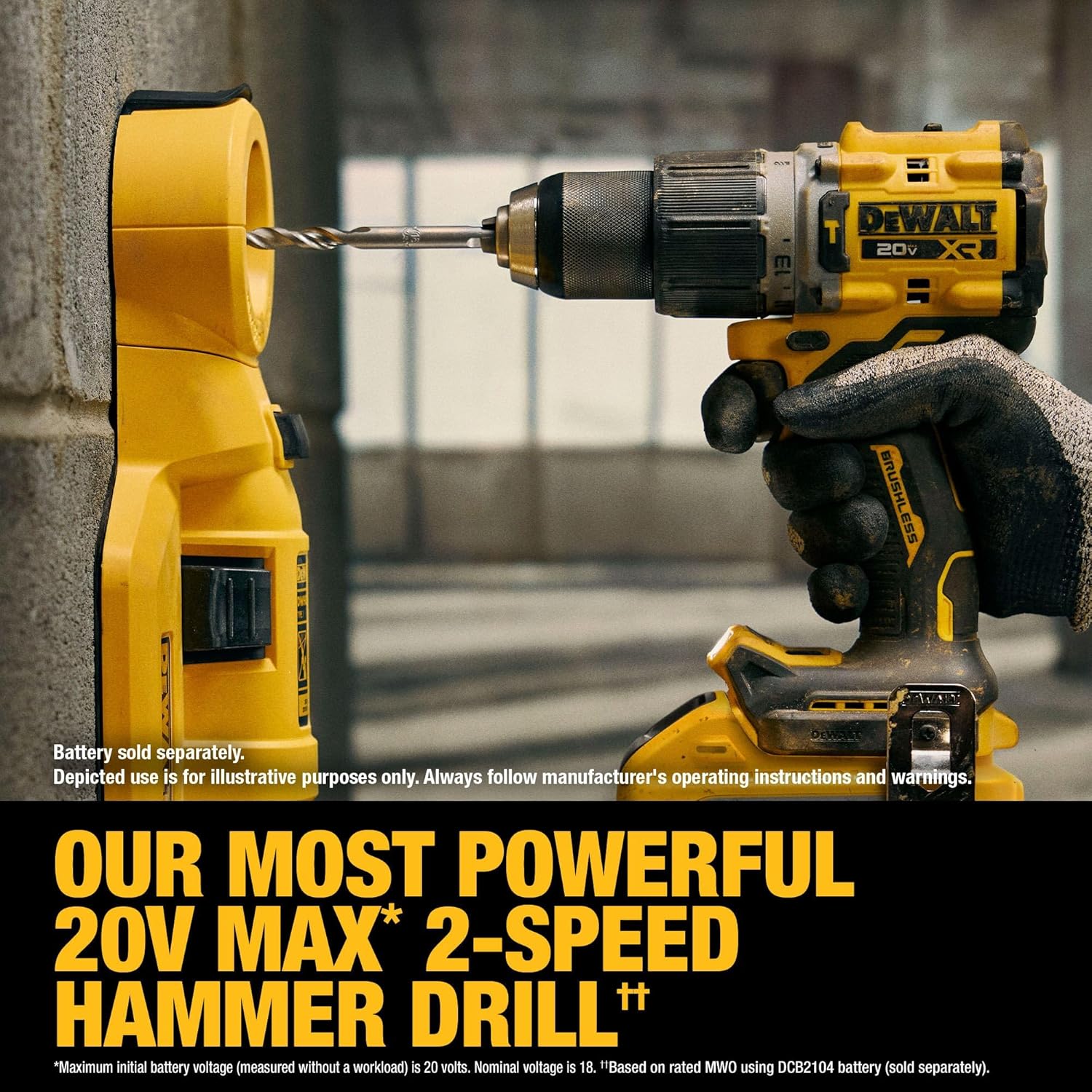 DEWALT 20V MAX XR 1/2 in. Brushless Cordless Hammer Drill Kit With 5AH Battery and Charger (DCD806H1)
