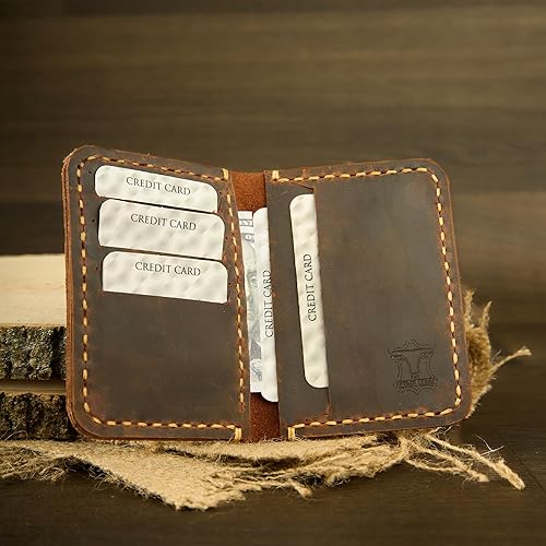 Miniatura 4 de Handmade, Leather Card Wallet, Minimalist Leather Wallet, Bifold Wallet, Front Pocket Wallet, Handmade Leather Card Holder, Leather Wallet for Men,