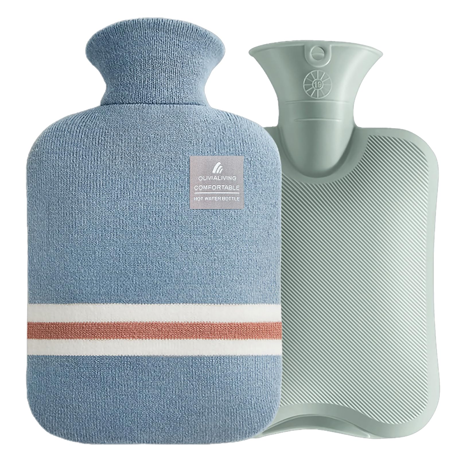 sac d’eau chaude 2000ML chauffe et compresse froide chaude recongelée avec rayures classiques pour soulager la douleur thérapie froide chaude