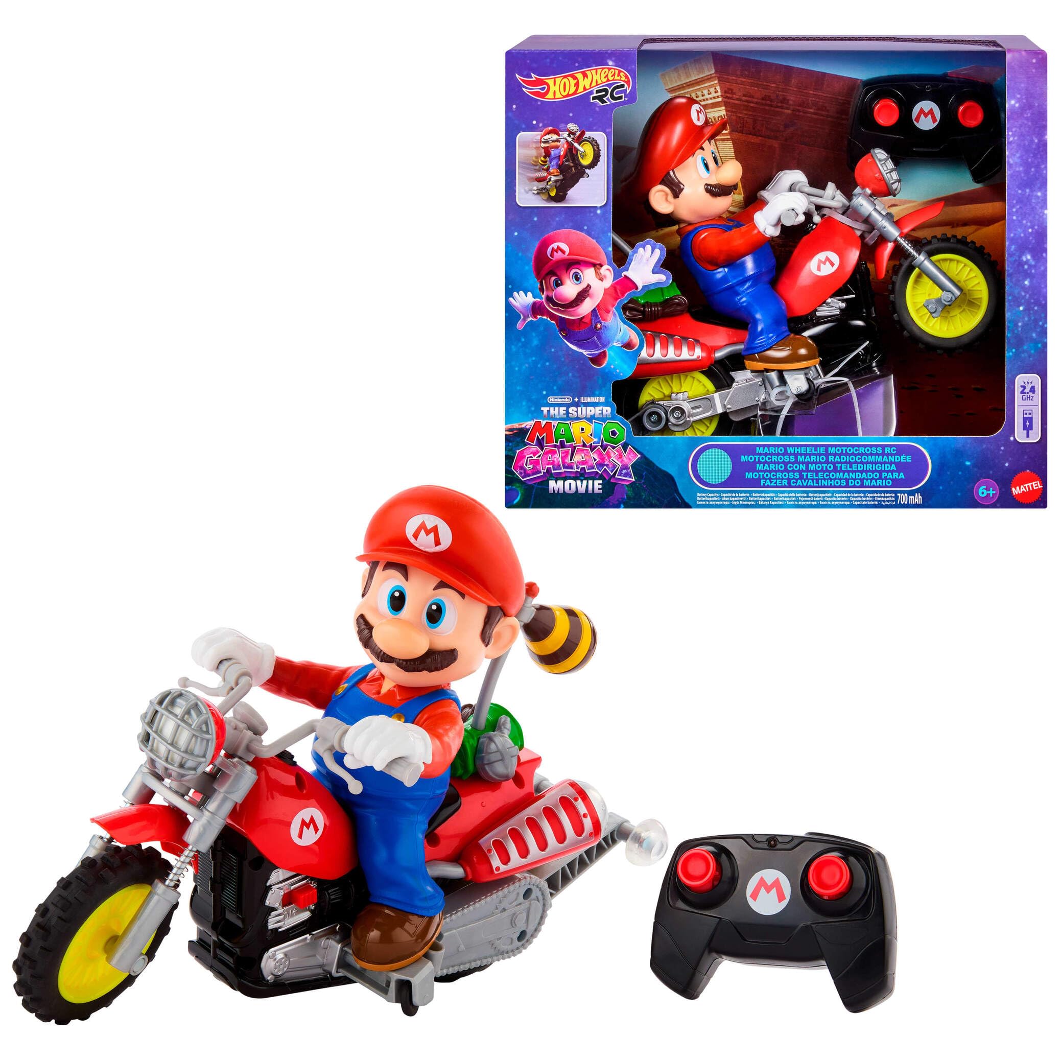 Hot Wheels Mario Wheelie Motocross RC, Moto de Control Remoto en oferta en Amazon