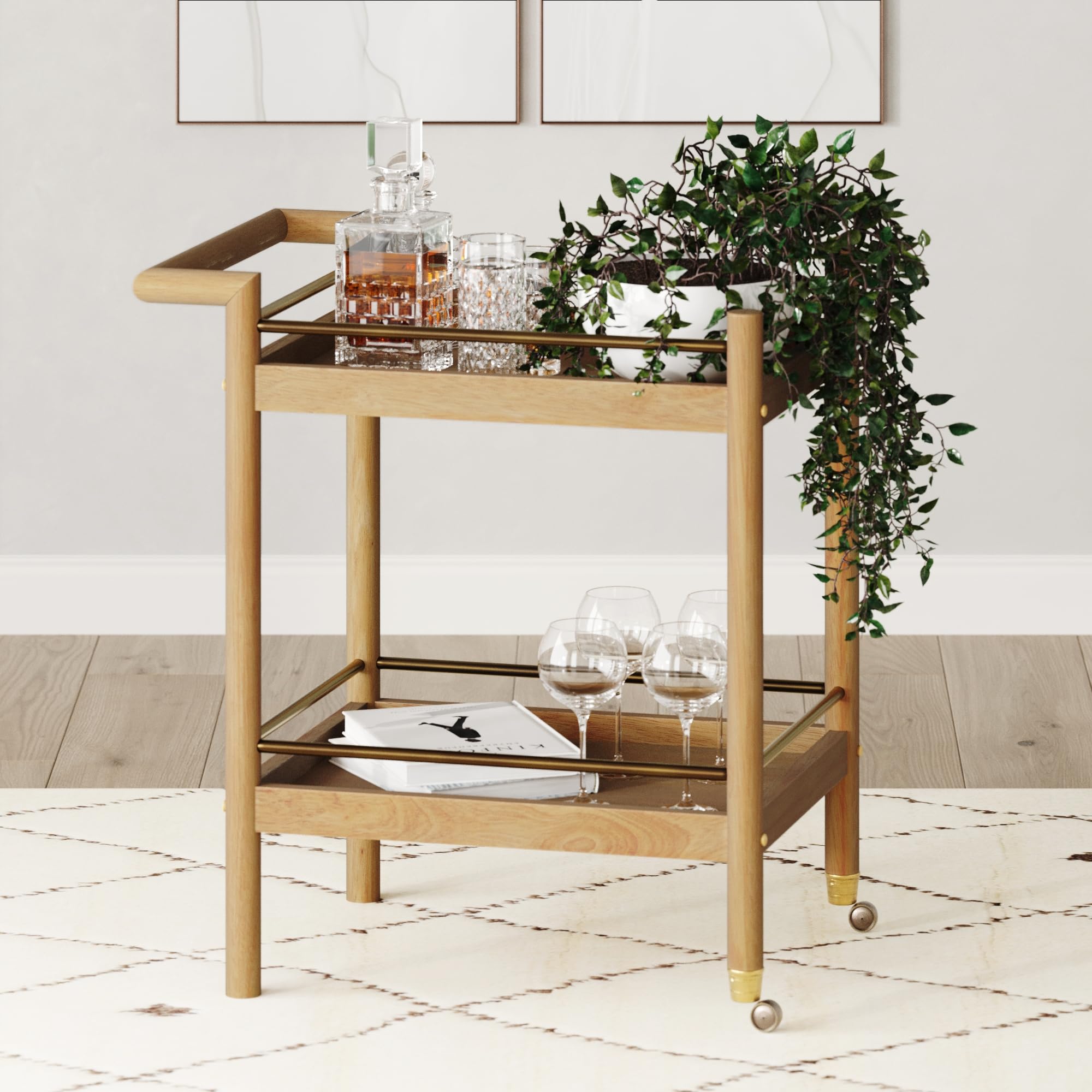 Amazon.com - Nathan James Farley Mid Century Modern Bar Cart