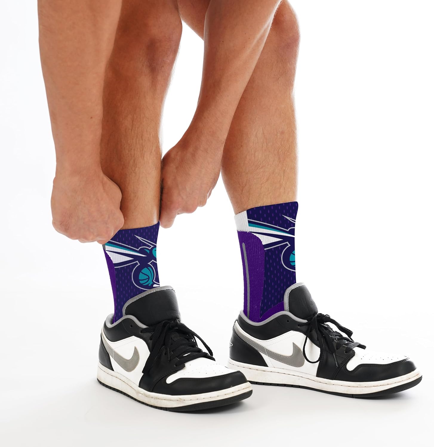 For Bare Feet NBA Unisex Kids Nba Logo Zoom Mesh Primary Crew Sock Youth