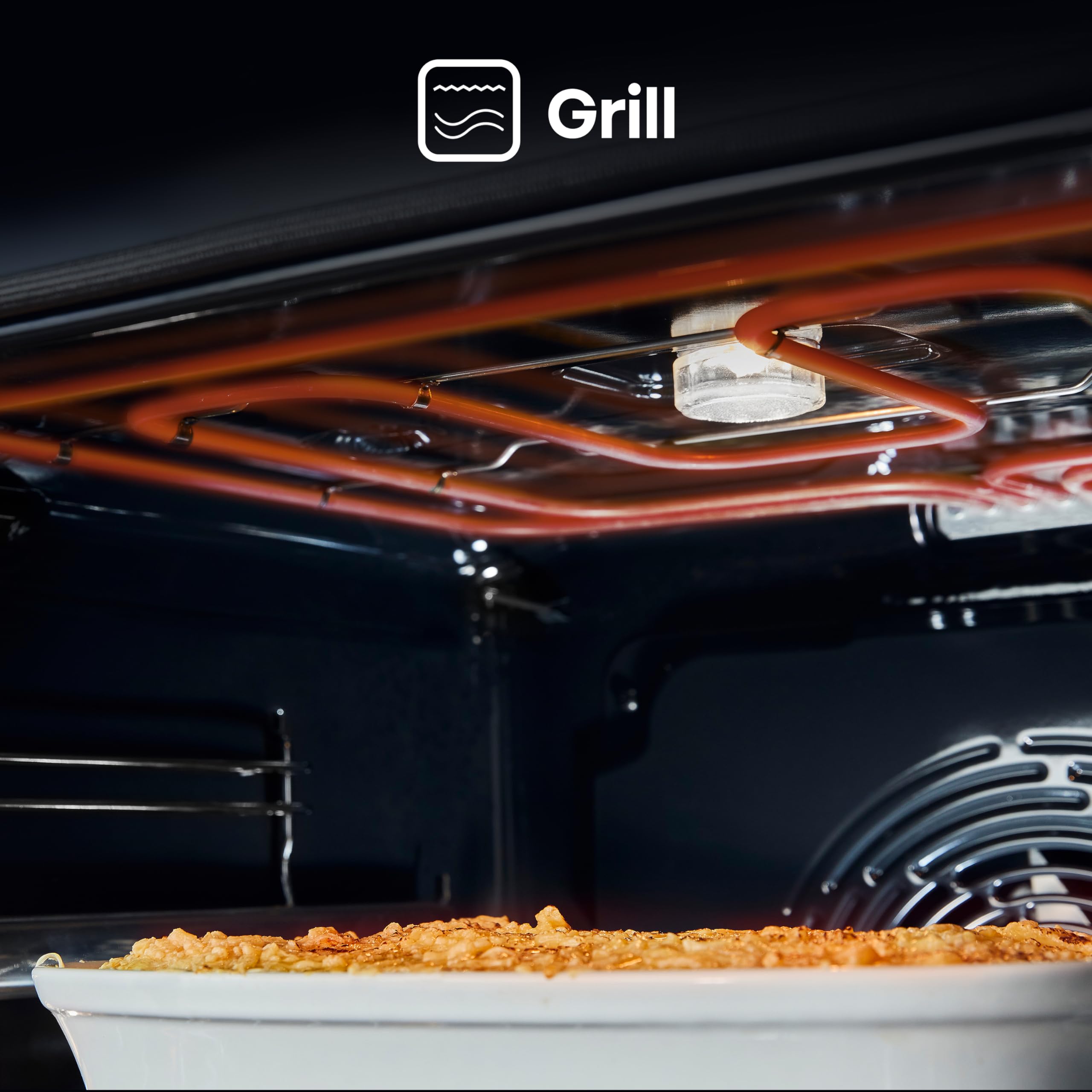 Hisense O65226ABS, Forno Elettrico da Incasso, Multifunzione Termoventilato con Vapore, Capienza XXL 77L, Pulizia AcquaClean, 13 Funzioni di Cottura (Pizza 300°C e AirFry), Nero