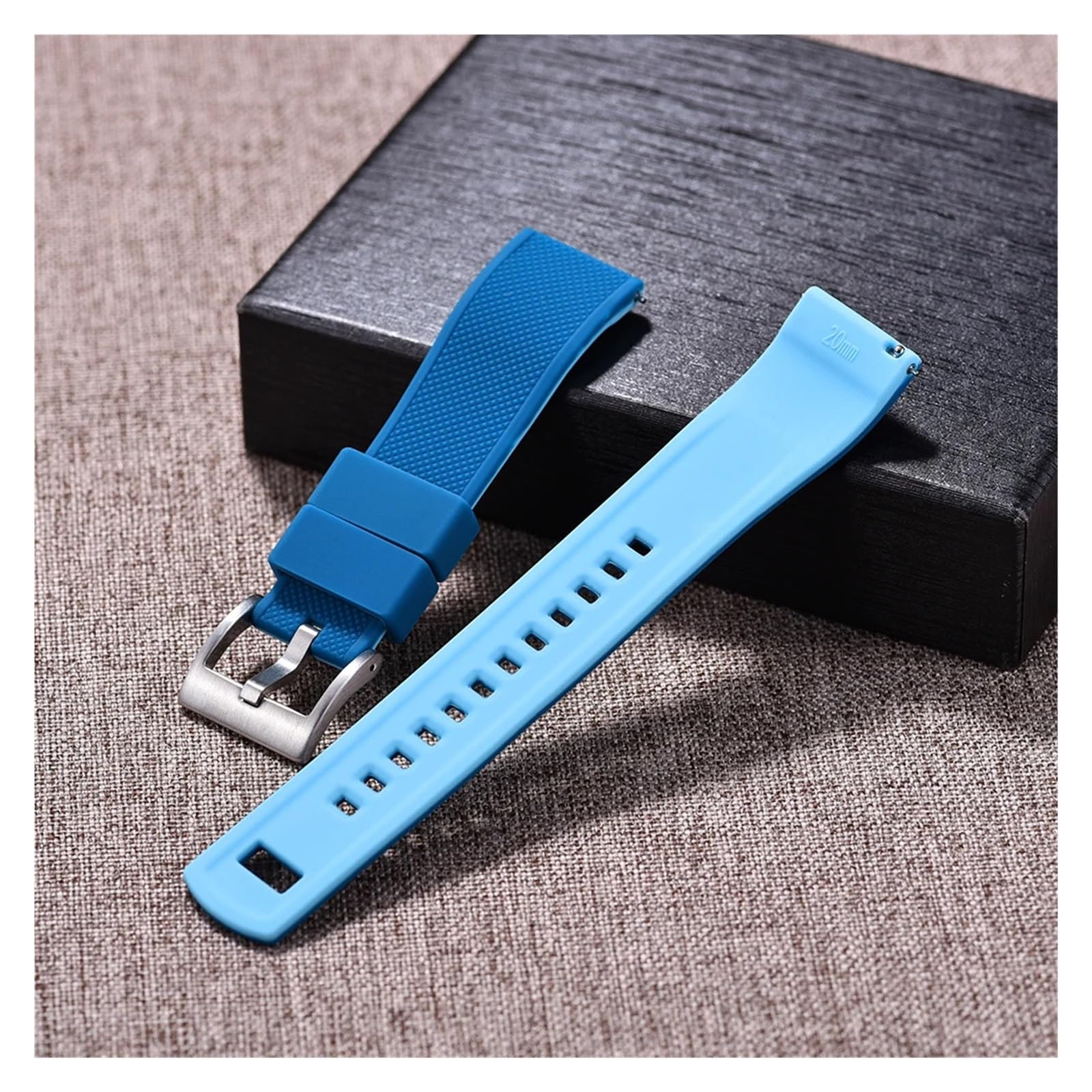 Cinturino per orologio in silicone colorato a doppio strato | Cinturino in silicone blu a sgancio rapido premium, vestibilità precisa (blu)