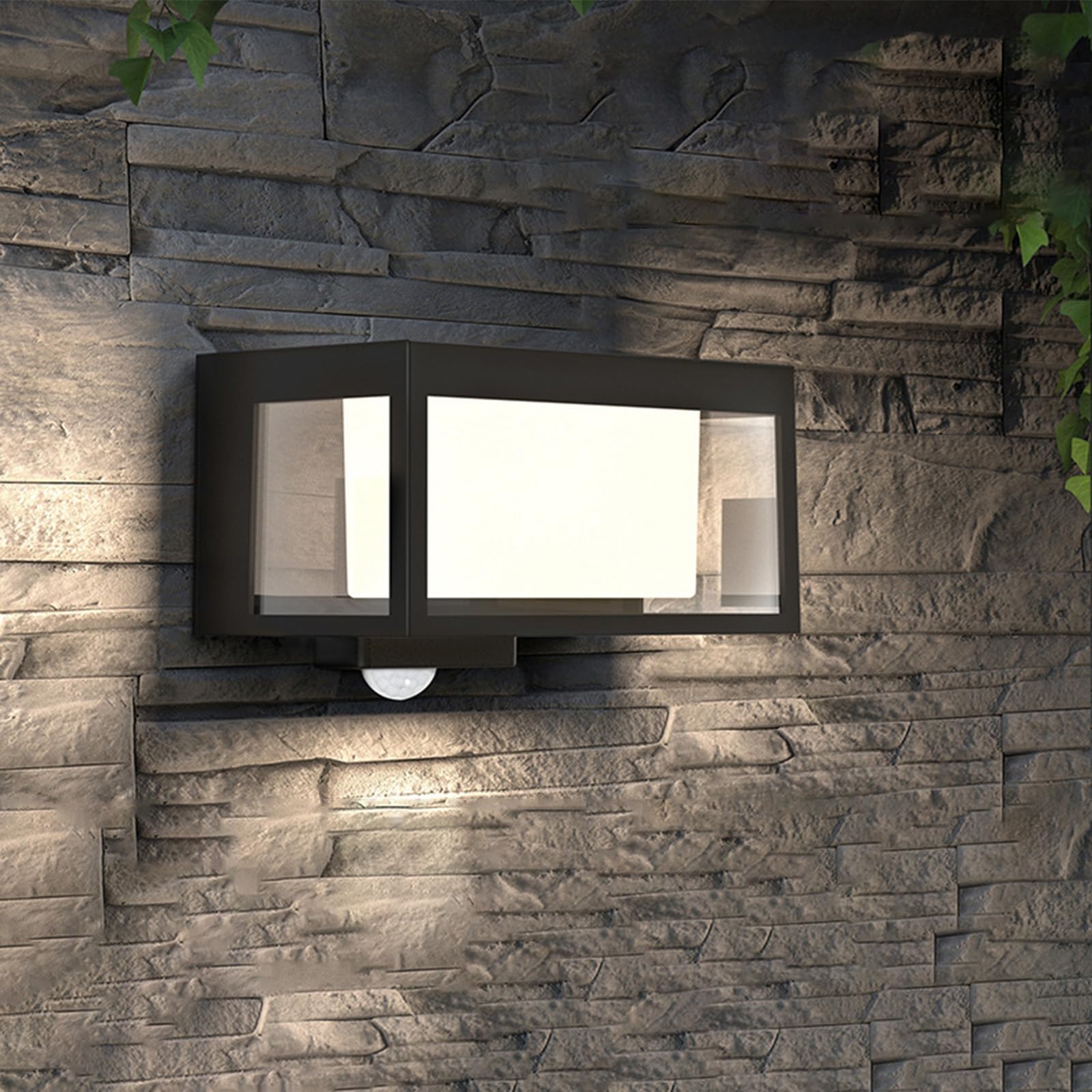 Zewnętrzna lampa solarna LED z czujnikiem ruchu nowoczesna lampa ścienna IP65 Wodoodporna zewnętrzna lampa ścienna na taras ogród w pobliżu patio (białe światło, 2 sztuki)