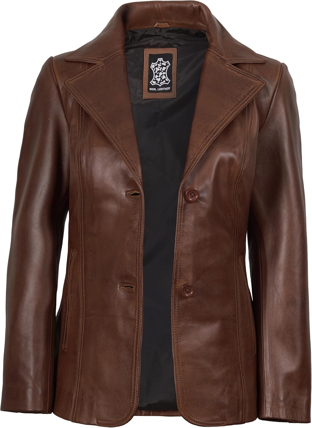 Blingsoul Leather Blazer Jacket Women - Leather Coats for Women - Image 2