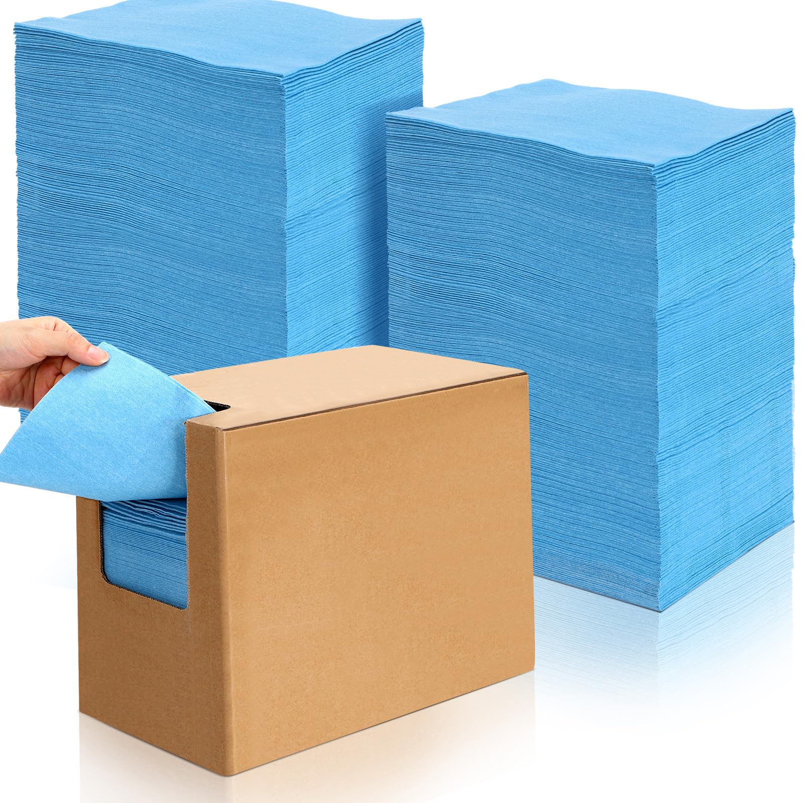 HunnmingRe 300 Pcs Blue Shop Towels 14"x12" Lint Free Disposable Bulk