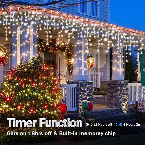 Miniatura 3 de Luces de Navidad de 164 pies para decoración al aire libre, 1512 luces LED, 8 modos de iluminación con temporizador de memoria, luz de Navidad