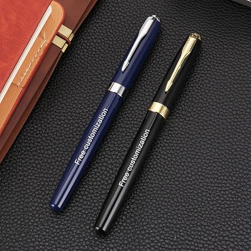 Miniatura 5 de Grabado gratis bolígrafo personalizado, bolígrafo, bolígrafos recargables, bolígrafo de repuesto mediano retráctil, tinta negra, caja de regalo