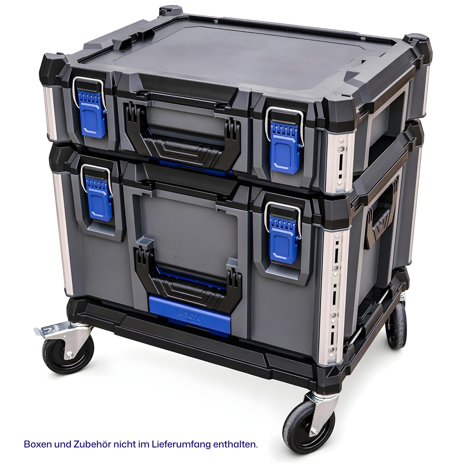 L-BOXX Roller Transportwagen für Werkzeugkoffer bis 200kg mit Bremse, mobil | für L-BOXX G und G4, XL-BOXX und L-BOXX Contractor, bis 200kg, 4x100mm Lenkrollen, 2 Bremsen, 559x432x170mm, 4 Zurrpunkte