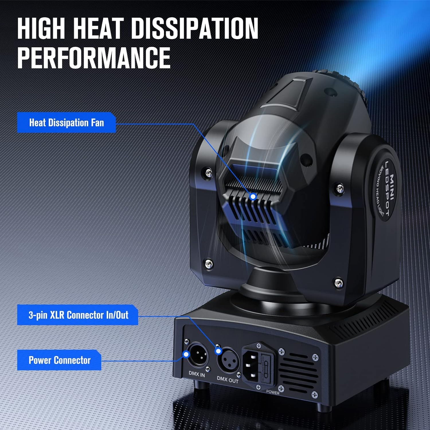 U`King 2pcs Moving Head LED Discolicht Partylicht DMX 512 RGBW Lichteffekte 8 Gobo 8 Farben 9/11 Kanäle für DJ Partybeleuchtung Licht