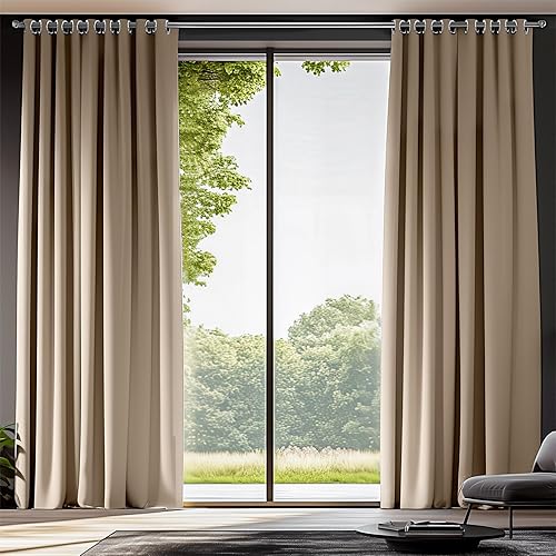 Miniatura 42 de Cortinas opacas con aislamiento térmico azul para oscurecer la habitación, 72 pulgadas de largo para sala de estar, cortinas con ojales de 42 x 72