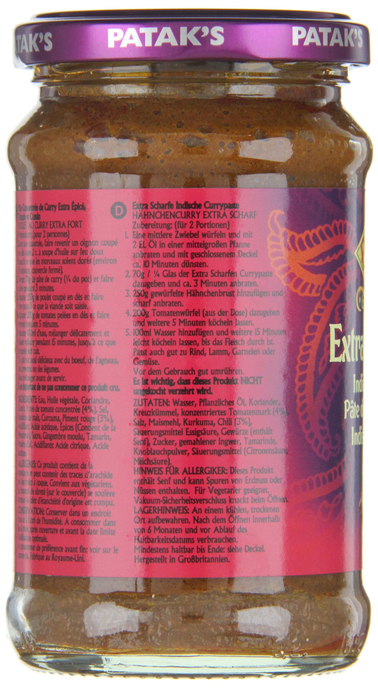 Patak's Pasta Curry Extra Affilata pacco da 6 x 283 gr