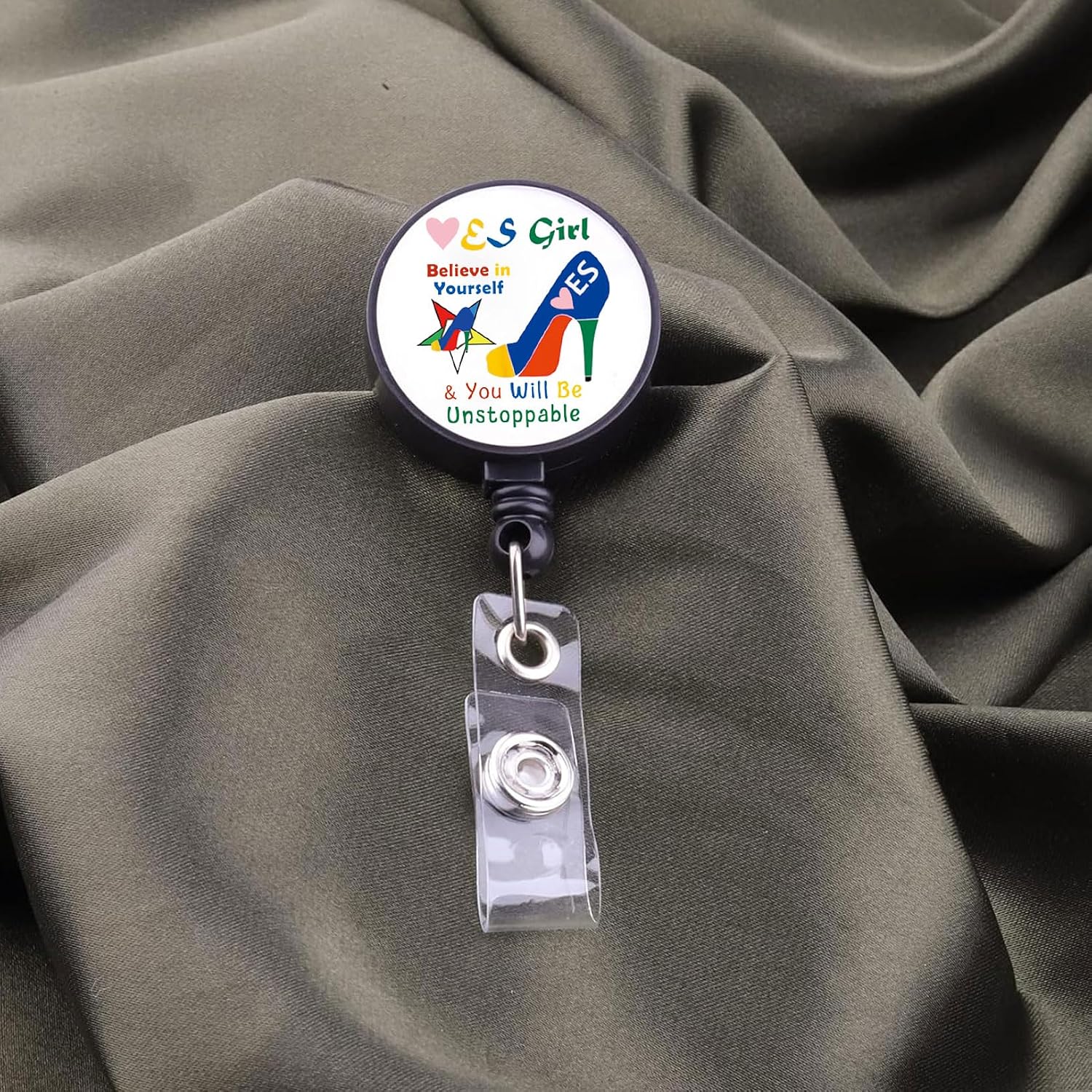 BEKECH Star Sorority Gift Badge Retractable Badge Star Greek Sorority Inspirational Gift for Women