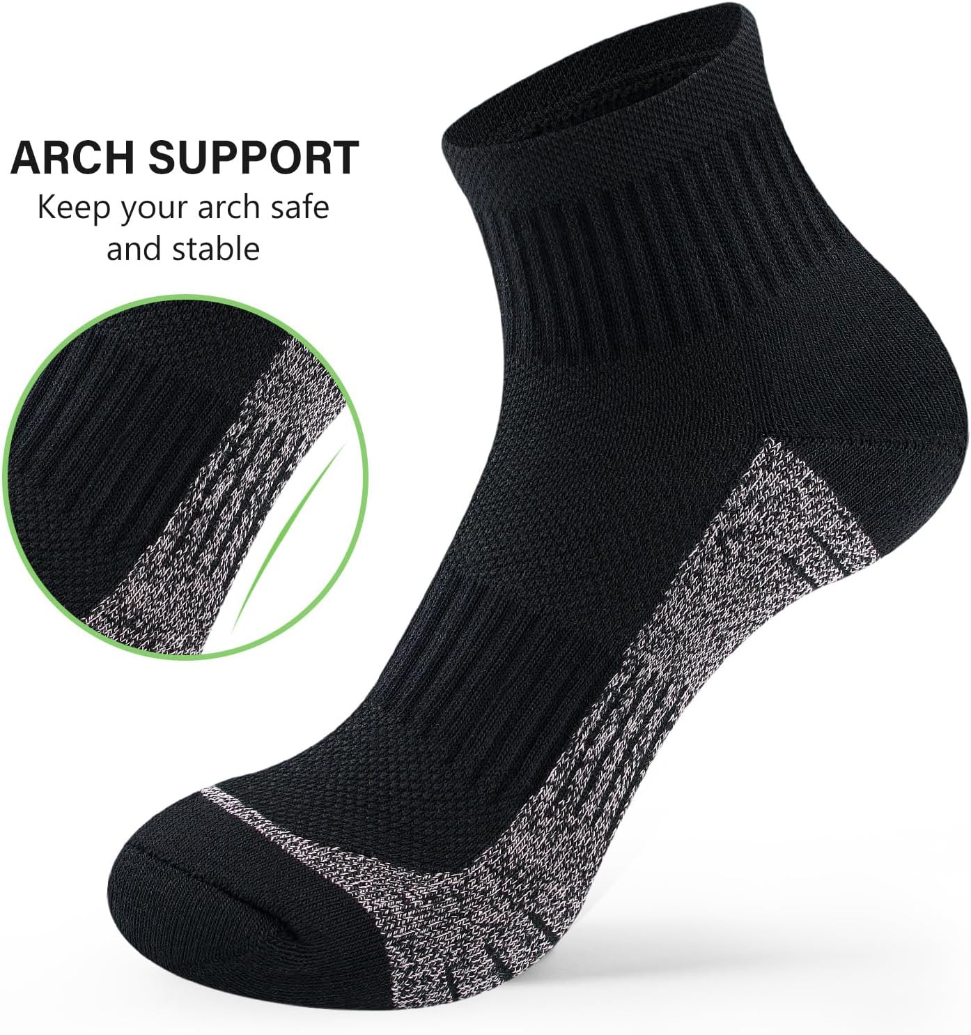  Ankle Socks Women Athletic Cushioned Running Hiking 5 Pairs thumbnail