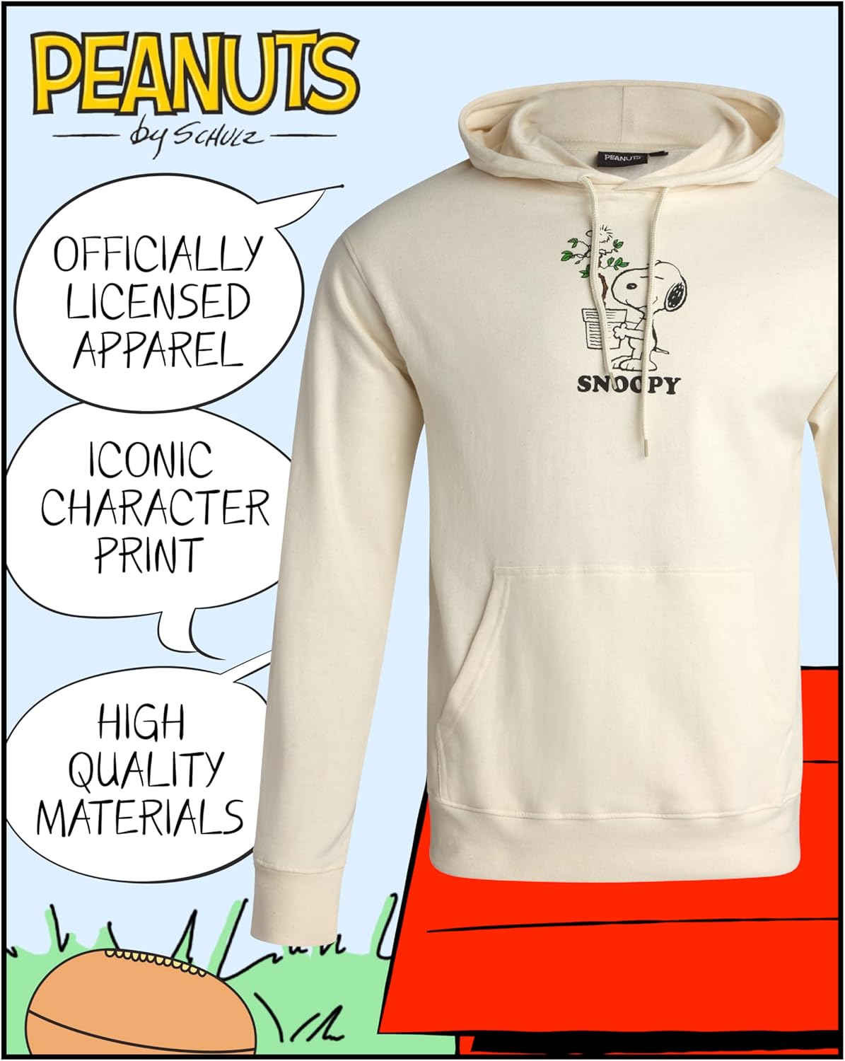 Peanuts Snoopy Womens and Mens Graphic Hoodies - Cozy Fleece Pullover Sweatshirts for Women & Men, Vintage Streetwear Hoodies - Image 2