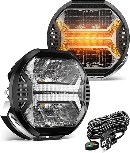 Miniatura 8 de SPL Cubo de luz LED para conducción todoterreno, 3.8 pulgadas, 48 W, 10000 lúmenes, luz de conducción auxiliar con diseño de letra X DRL, barra de