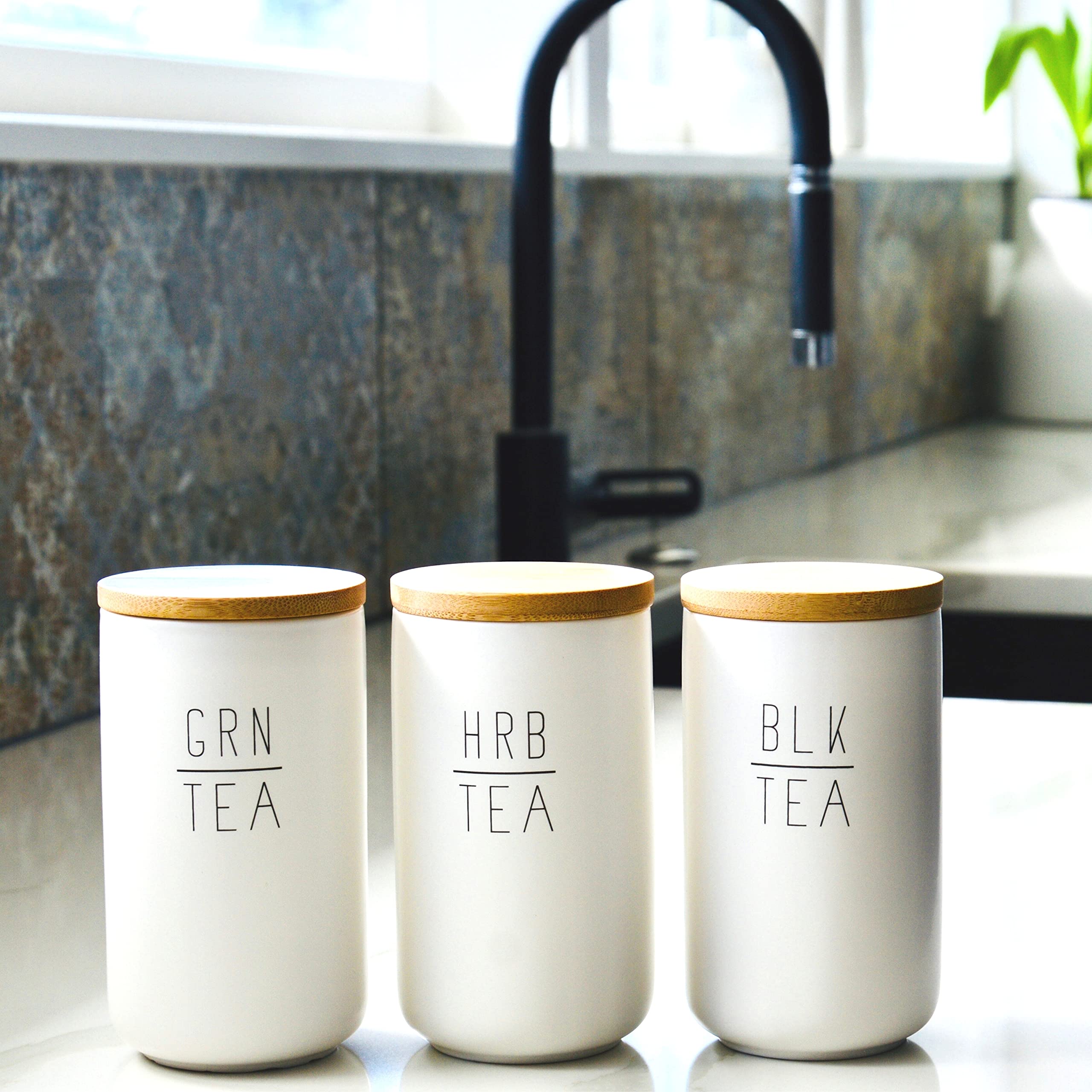 Buy Ilk + Roam Tea Storage Set. Tea Bag organizer set of 3 ceramic