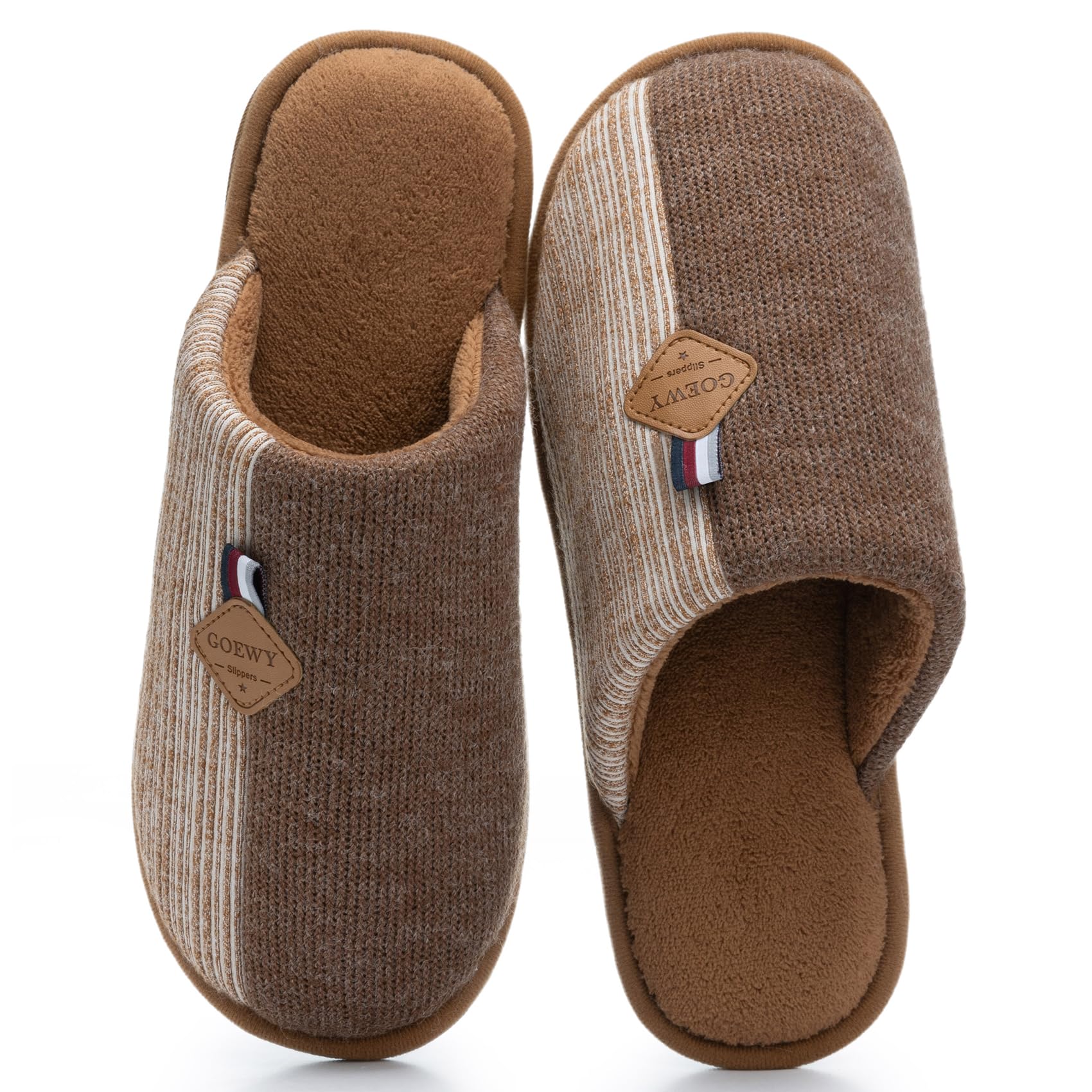 Mens Scuff Slippers Memory Foam Cozy Warm House Slippers Non-Slip Indoor Outdoor Shoes Gifts for Men Him Dad