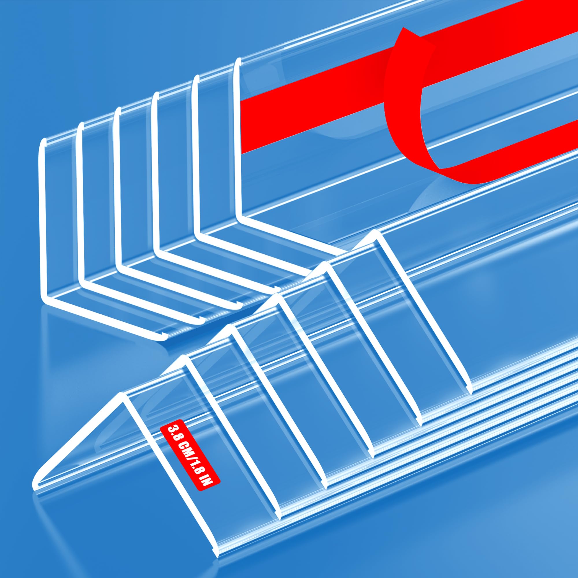 12PCS Clear Self-Adhesive Night Stand Corner Protectors，Corner Guards & Edge Protector for Wall Door Frame Cabinet Baseboard & Door, Table, Stair (16"