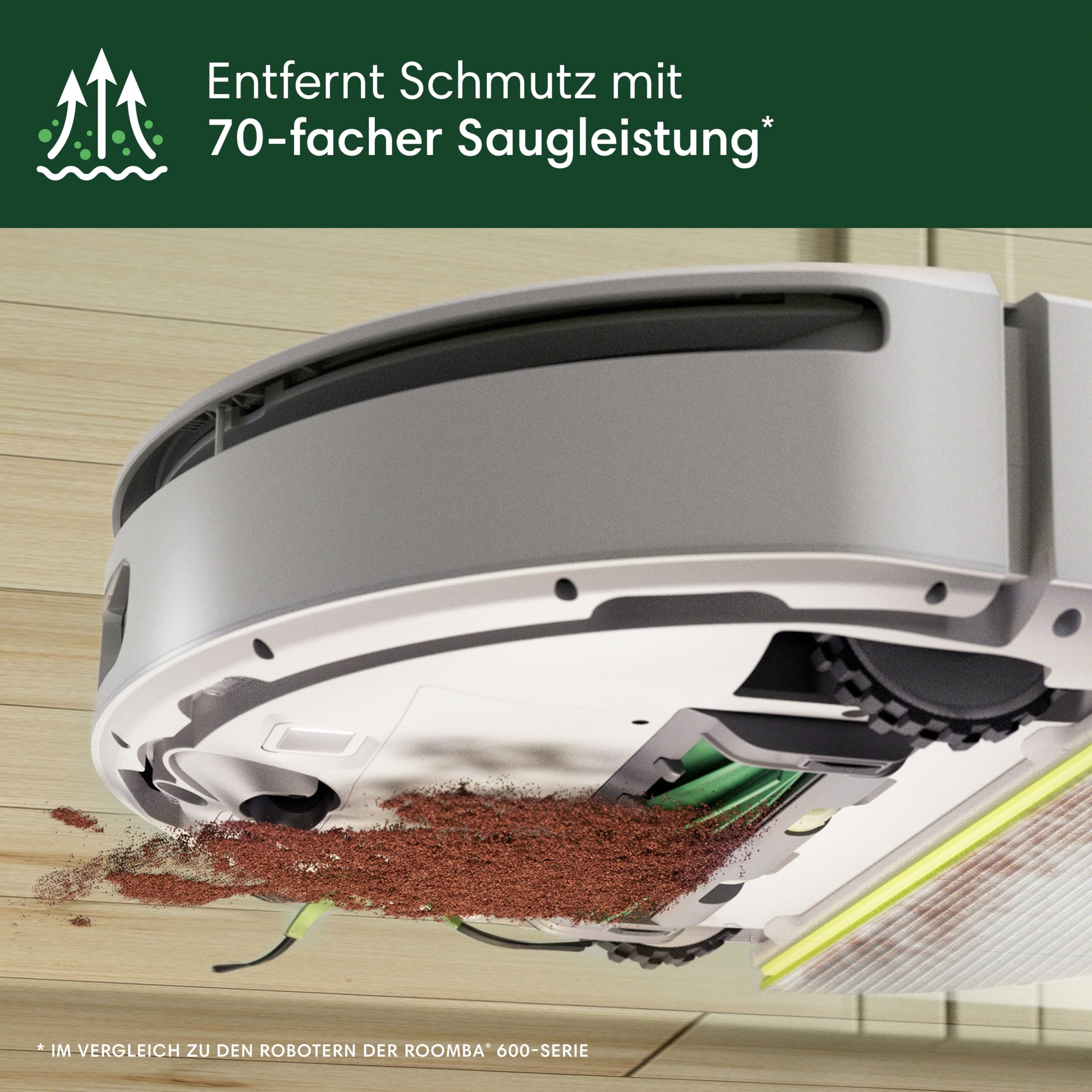iRobot Roomba 205 DustCompactor Combo Saugroboter – Automatische Staubverdichtung im Roboter, kein Entleeren für 60 Tage, Beutellose, Power-Lift-Saugkraft, Wischen, LiDAR