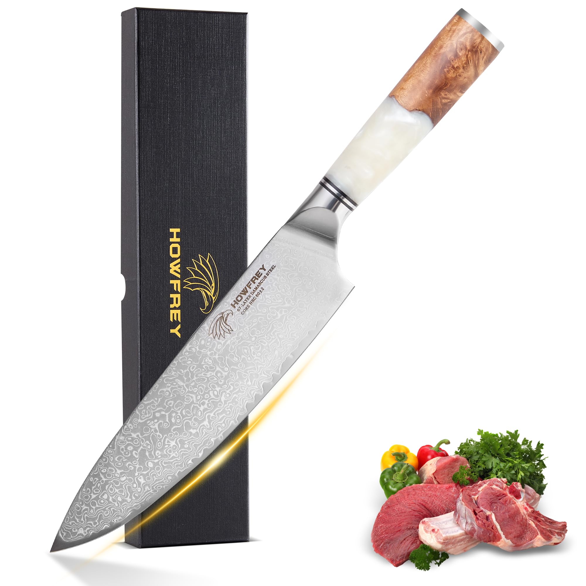 howfrey Damascus Chef Knife