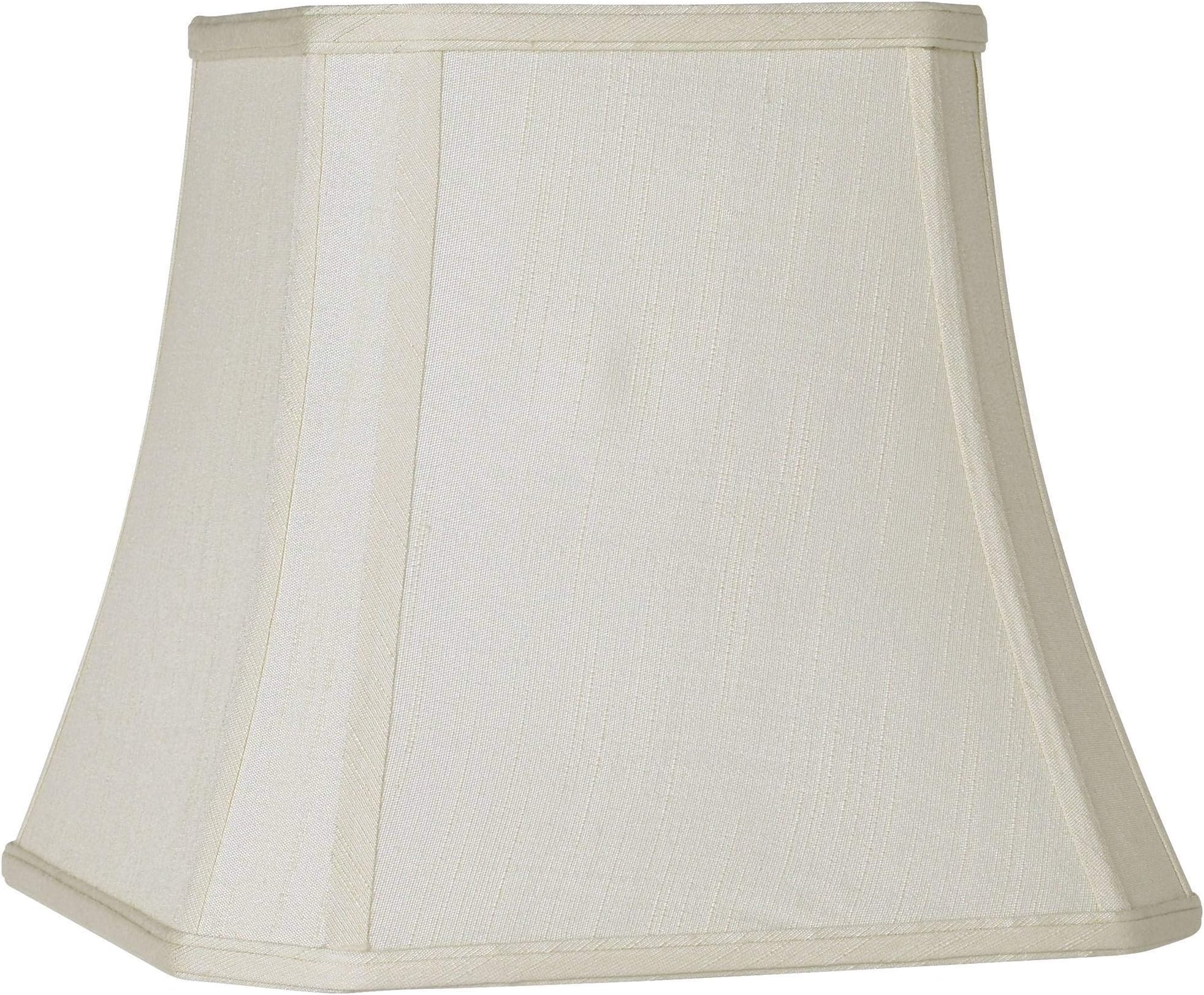 Creme Small Square Cut Corner Lamp Shade 8" Top x 12" Bottom x 11" Slant x 10.5" High (Spider) Replacement with Harp and Finial - Imperial Shade