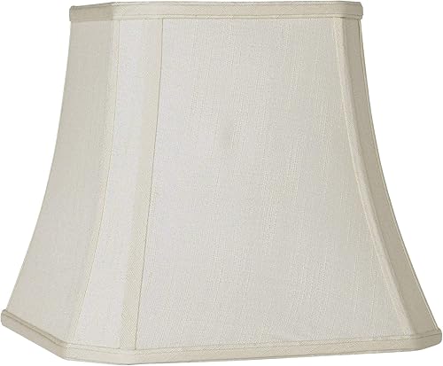Creme - Pantalla de lámpara de esquina de corte cuadrado mediano de 8 pulgadas, parte superior x 12 pulgadas inferior x 11 pulgadas de inclinación x