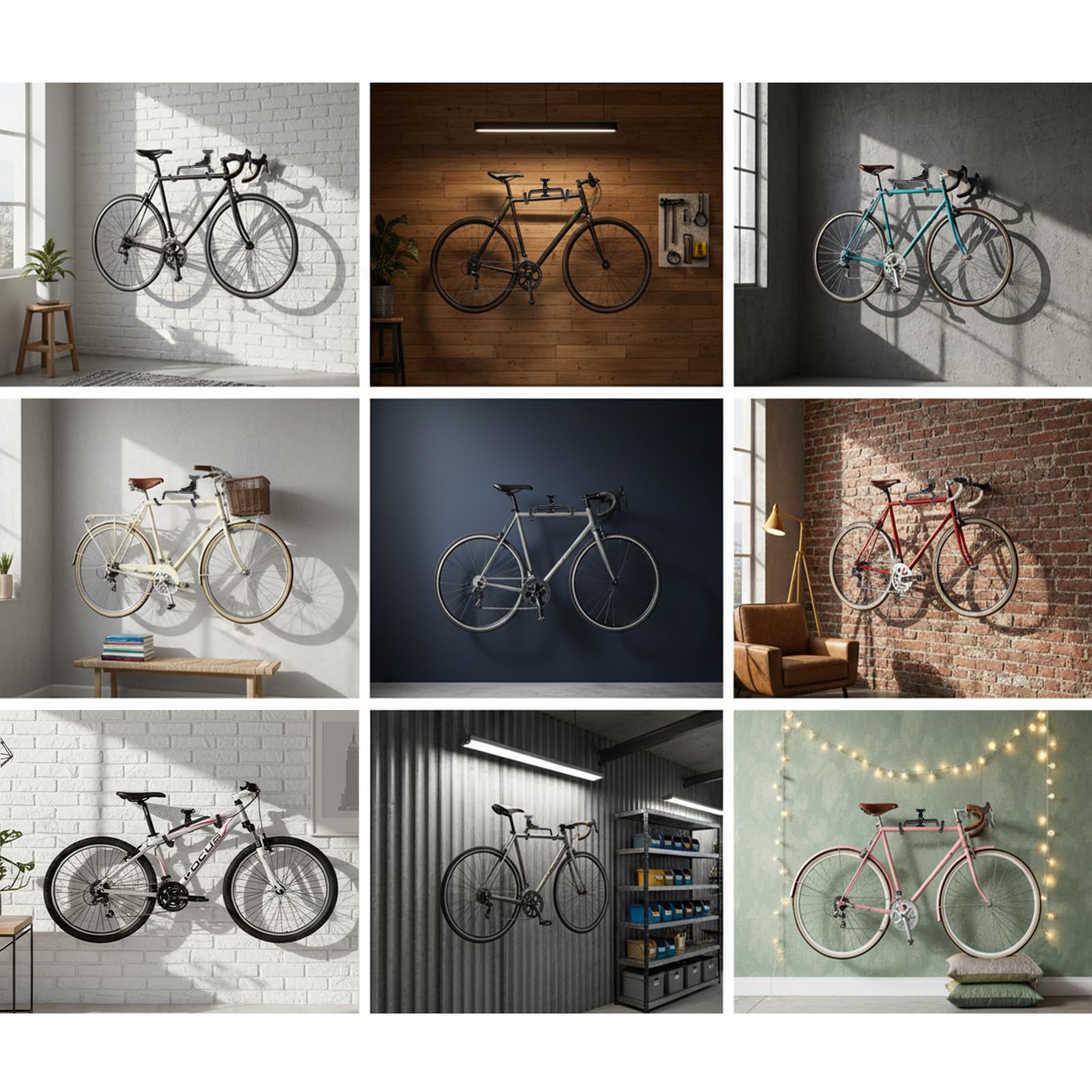 Set de 2 Soportes de Pared para Bicicleta, Carga Máxima 30 kg, Rotación 360°, Brazo Telescópico, Plegable a 90°, Protección de Espuma EVA de 8 mm para el Cuadro, para Bicicletas de Carretera y MTB