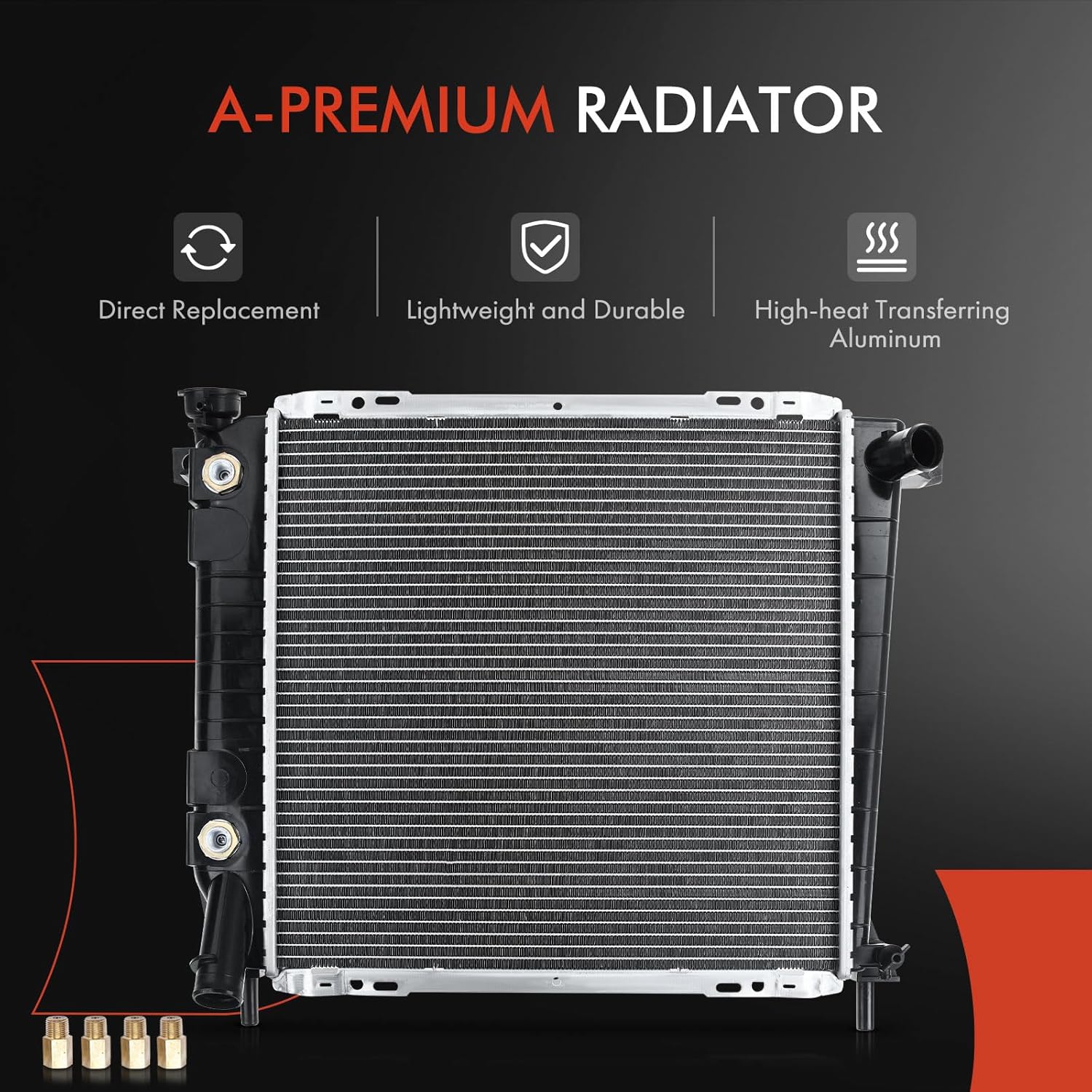 A-Premium Engine Coolant Radiator with Transmission Oil Cooler Compatible with Ford Ranger 85-94, Explorer, Bronco II 85-90 & Mazda B4000, Navajo, Automatic Trans., Replace# 8011164, F07H8005BA